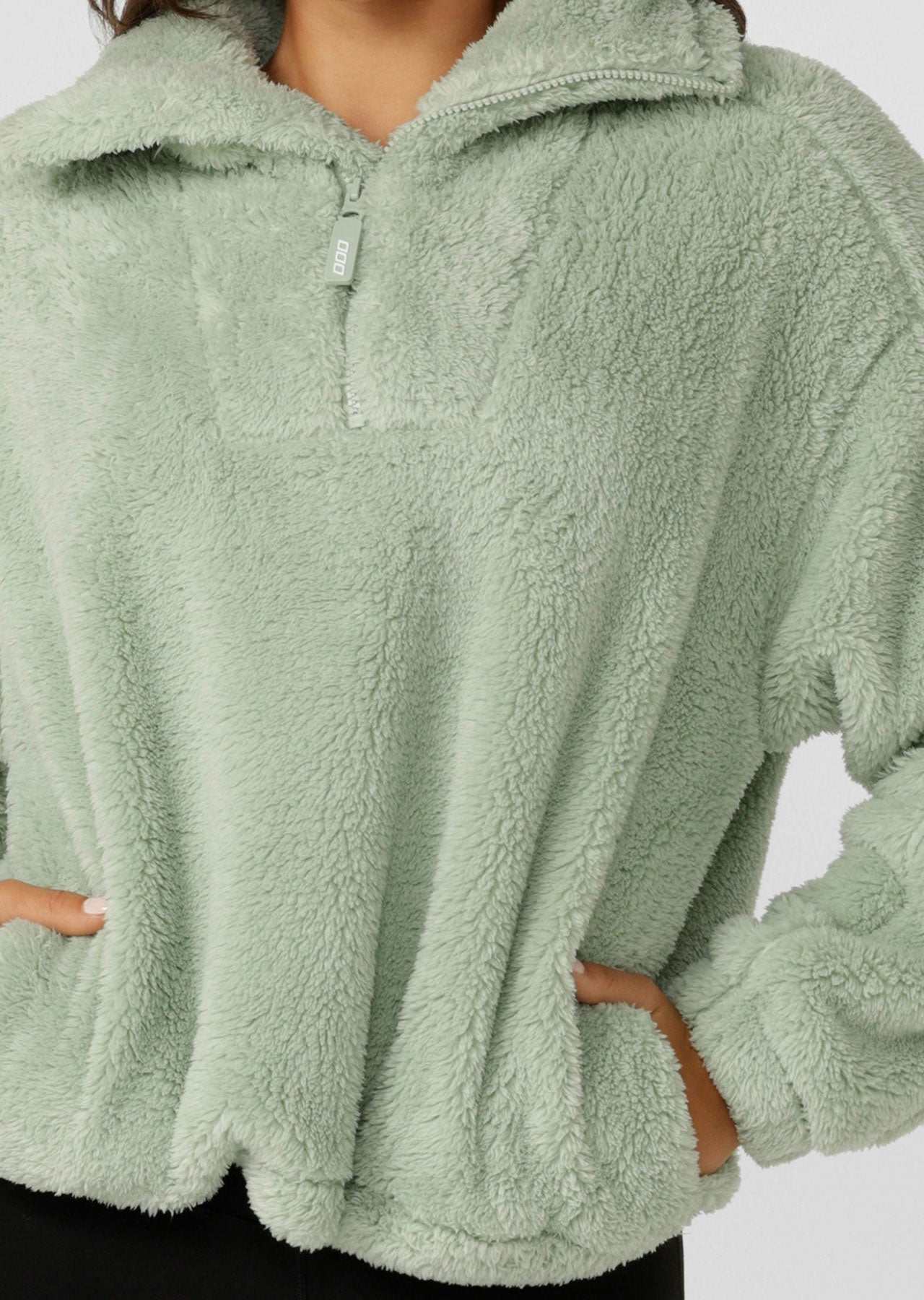 Lorna Jane Everyday Teddy Quarter Zip Sweat - Iced Matcha
