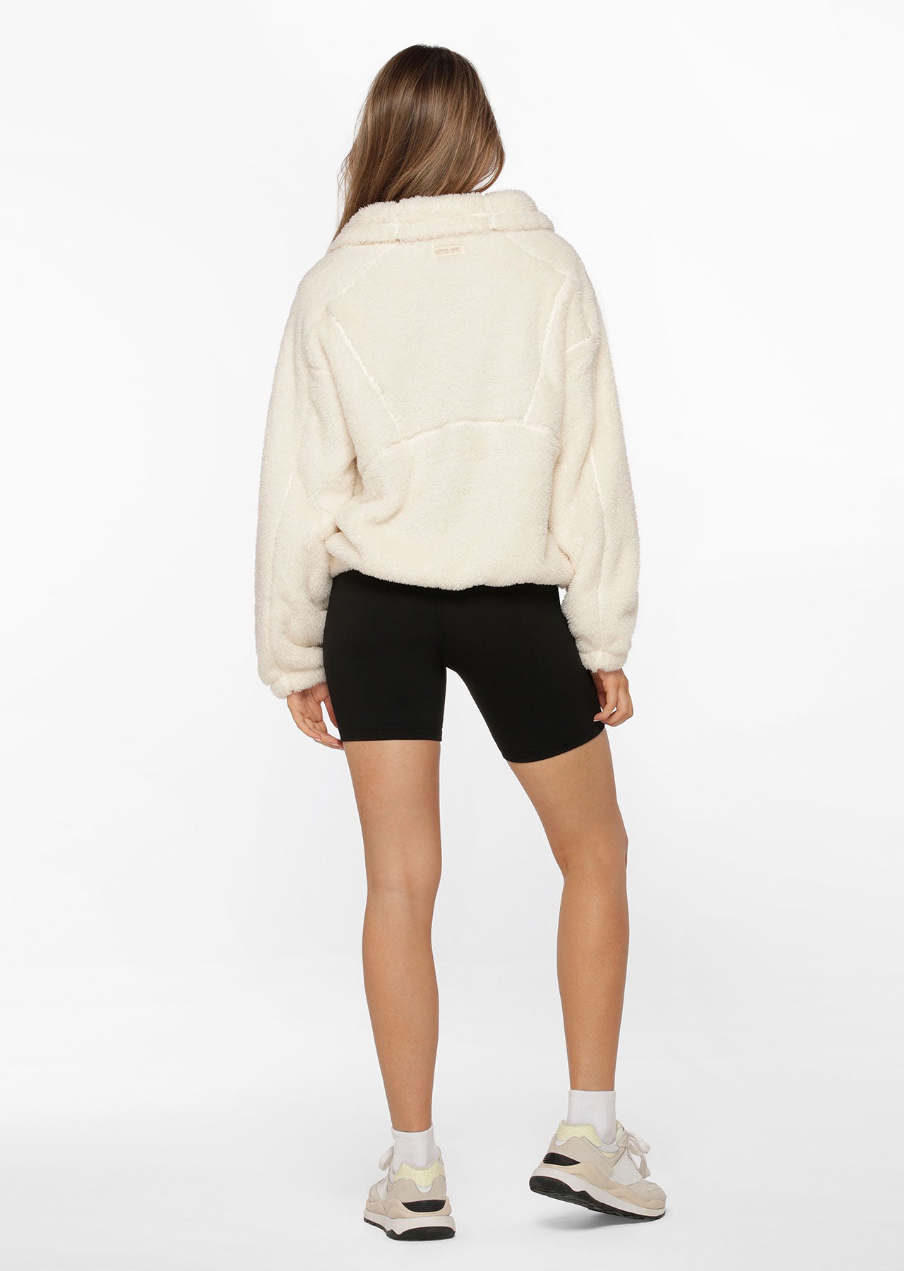 Lorna Jane Zip Front Teddy Pullover - Cream