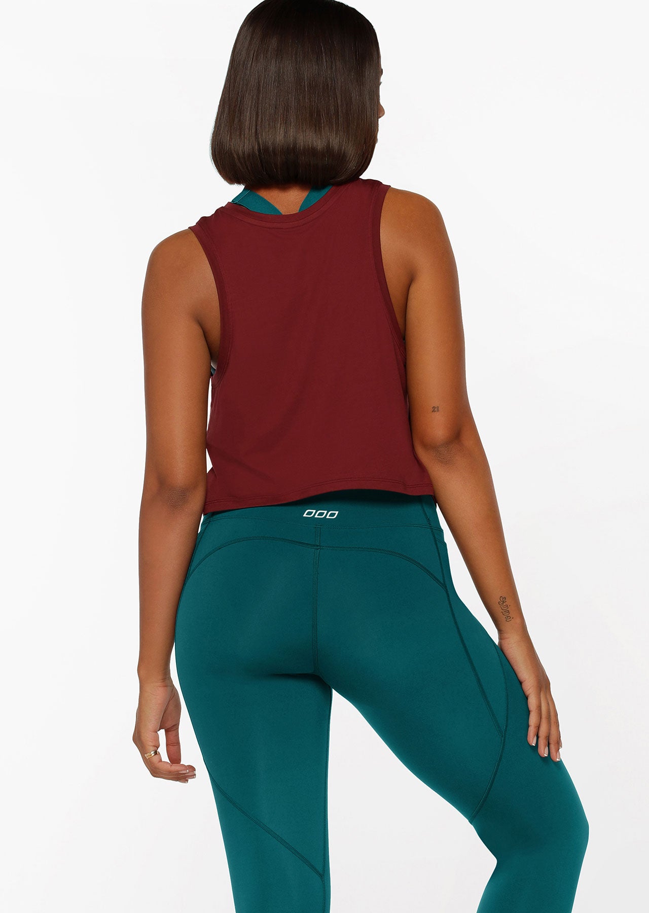 Lorna Jane Full Time Active Cropped Tank - Sepia