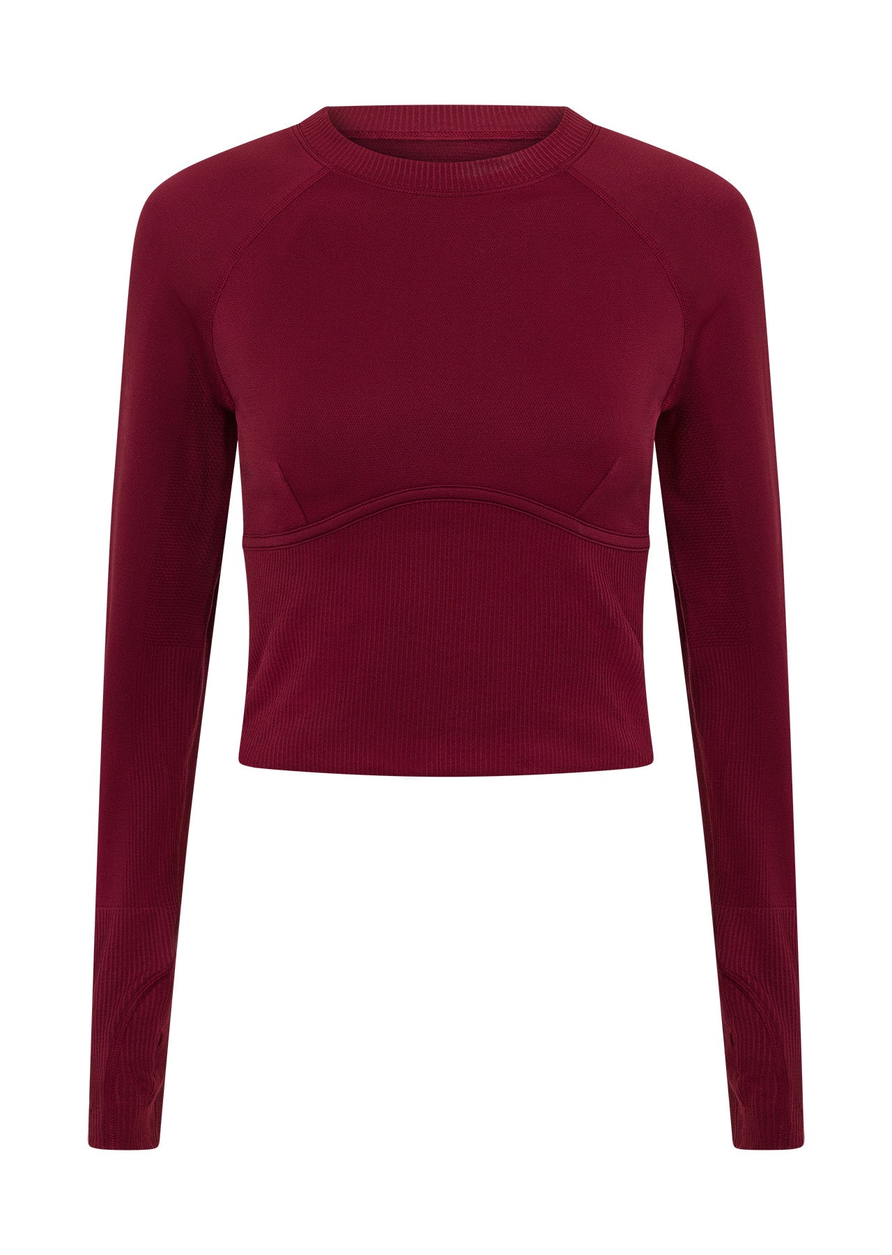 Lorna Jane Seamless Contour Cropped Long Sleeve Top - Sepia