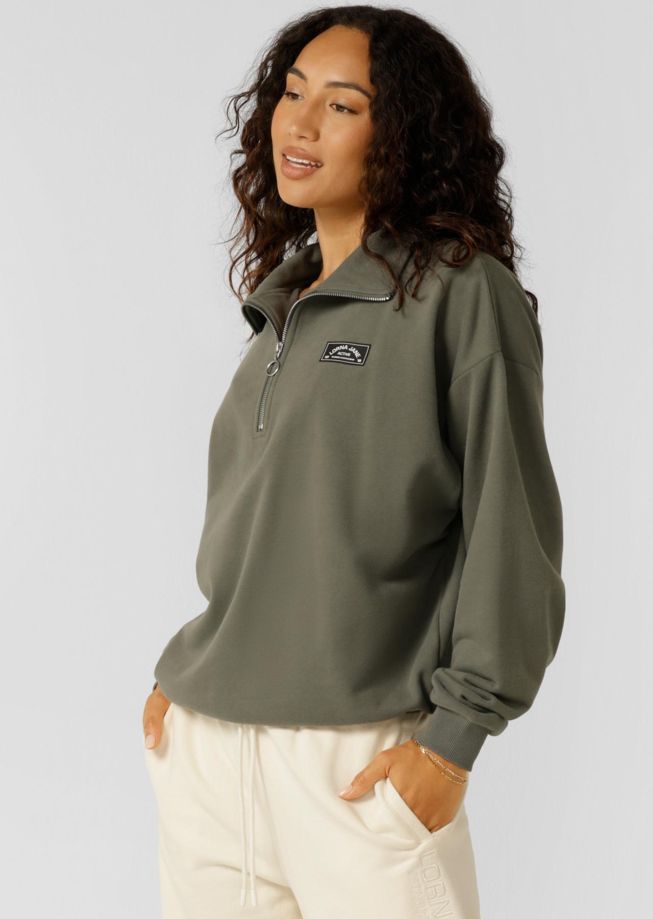 Lorna Jane LJ Sport Quarter Zip Sweat - Agave Green