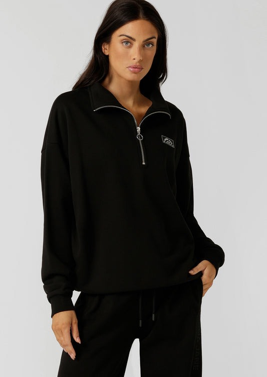 Lorna Jane LJ Sport Quarter Zip Sweat - Black