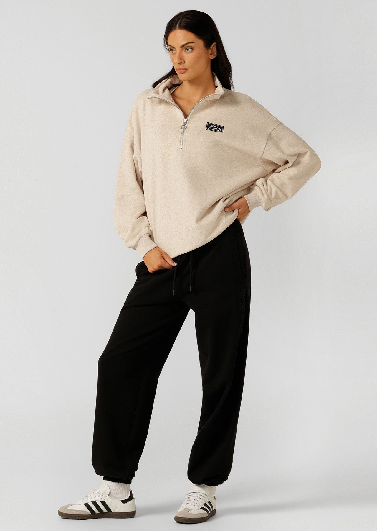 Lorna Jane LJ Sport Quarter Zip Sweat - Oat Marl