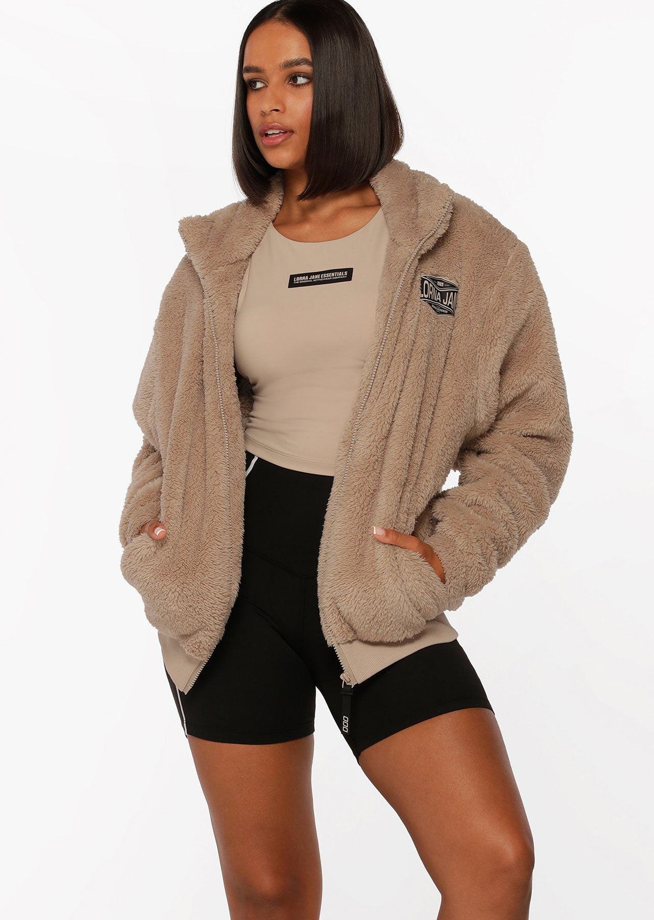 Lorna Jane Snuggle Up Teddy Zip Thru - Off White