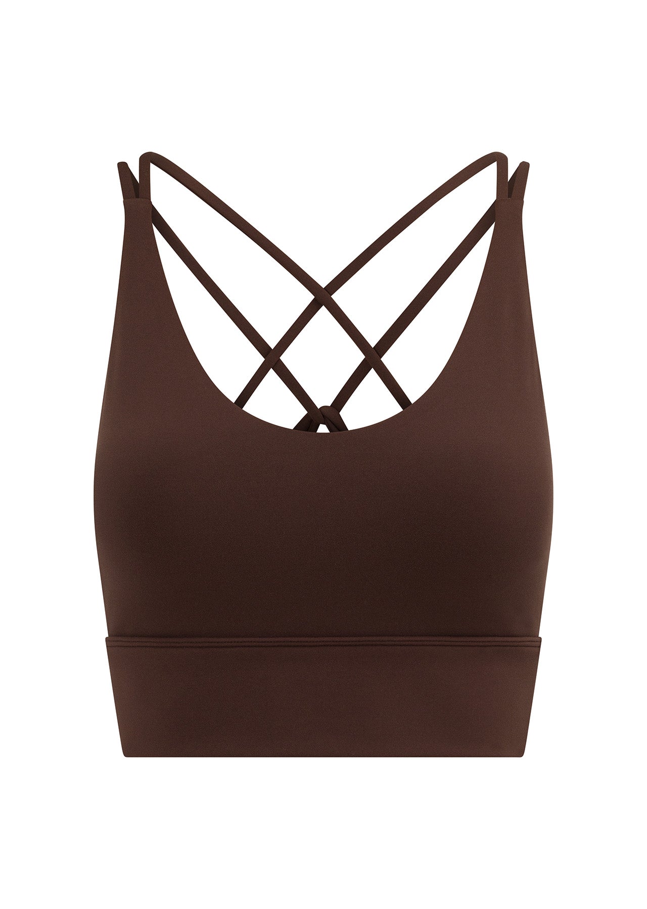 Lorna Jane Lotus Longline Sports Bra - Espresso