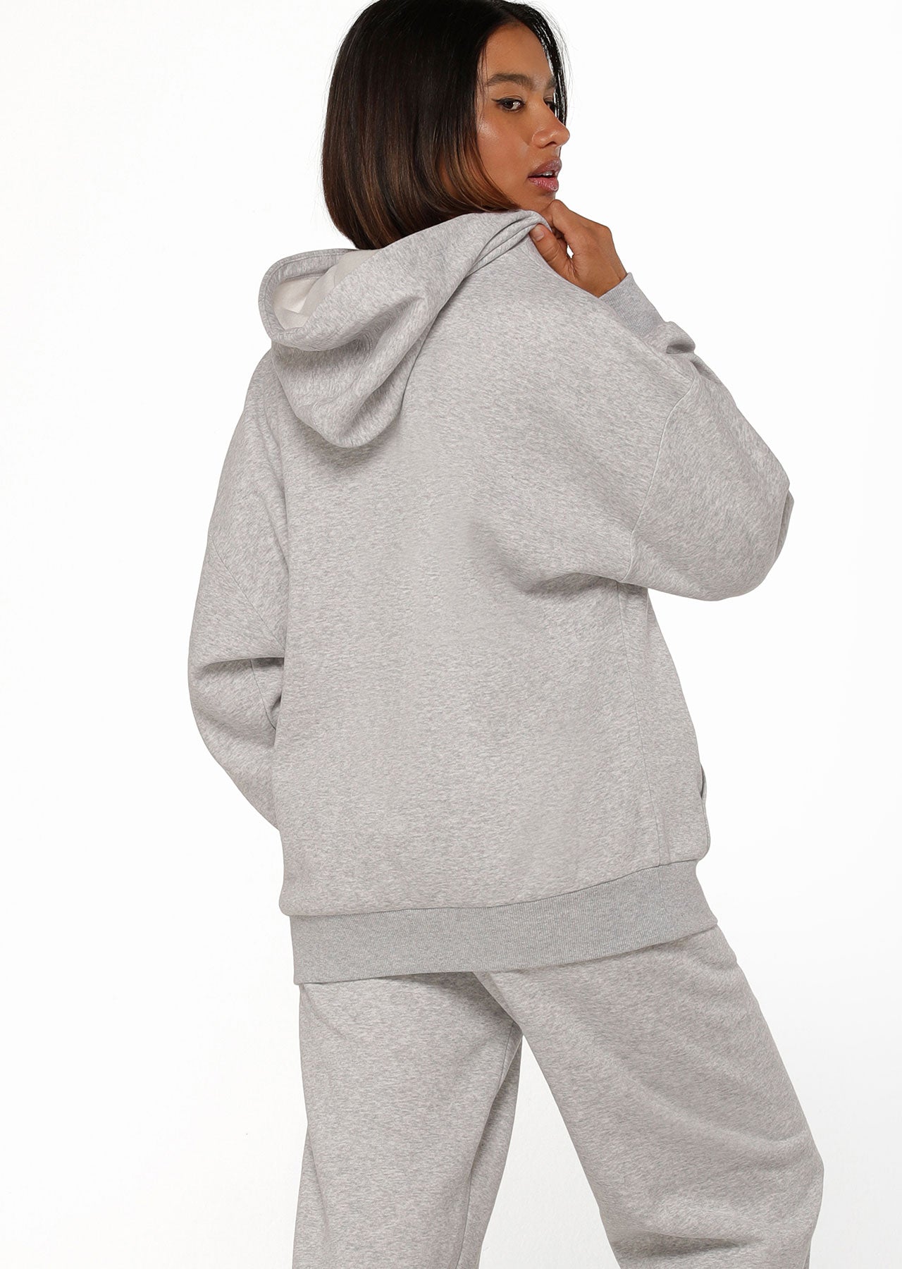 Lorna Jane Lounge Fleece Hoodie - Grey Marl