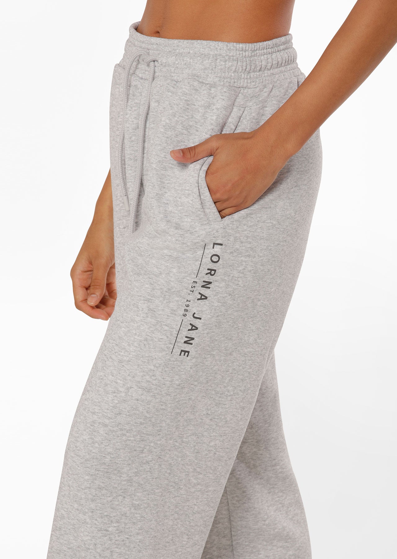 Lorna Jane Lounge Fleece Trackpants - Grey Marl