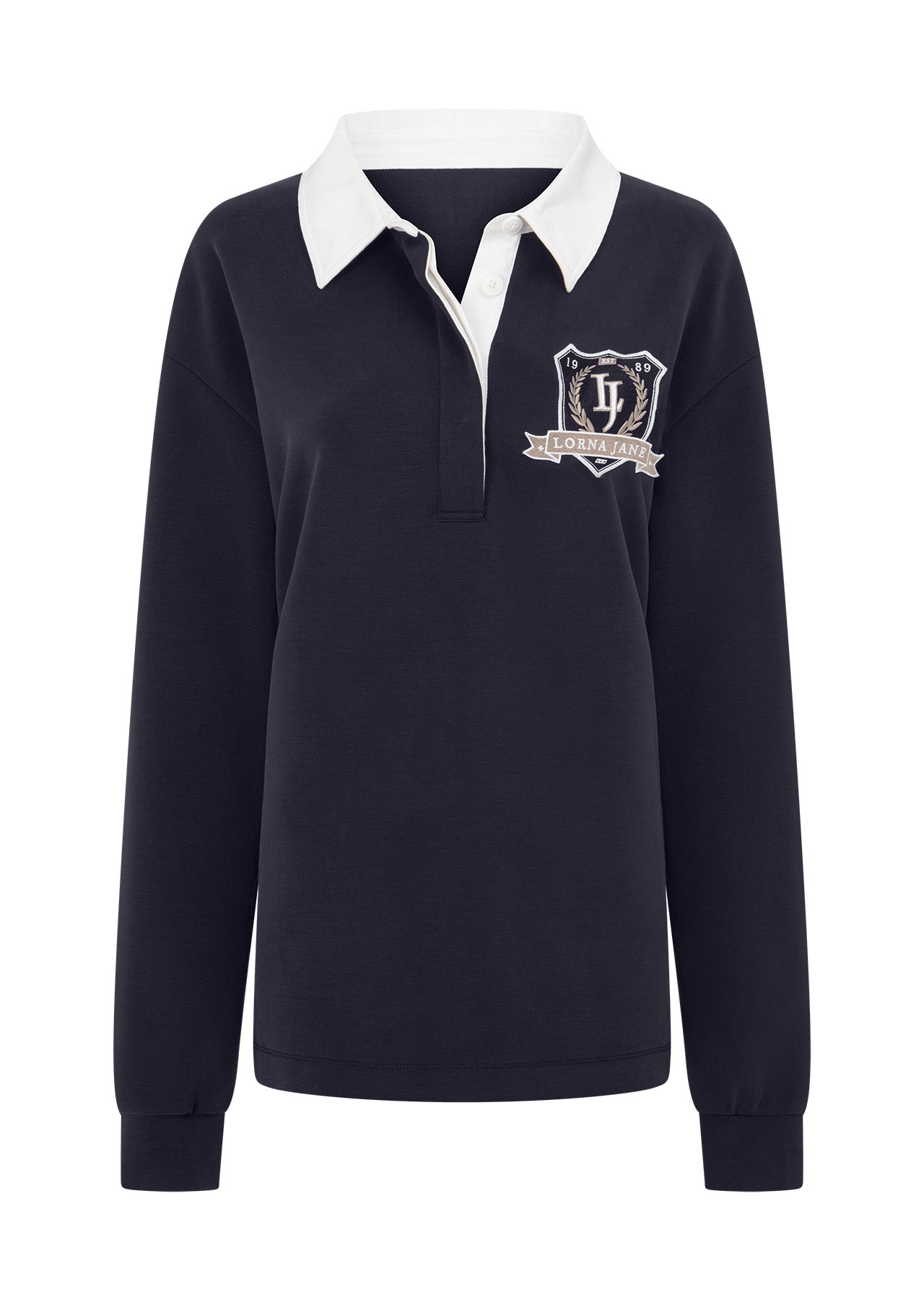 Lorna Jane Heritage Rugby Long Sleeve Top - Midnight Blue