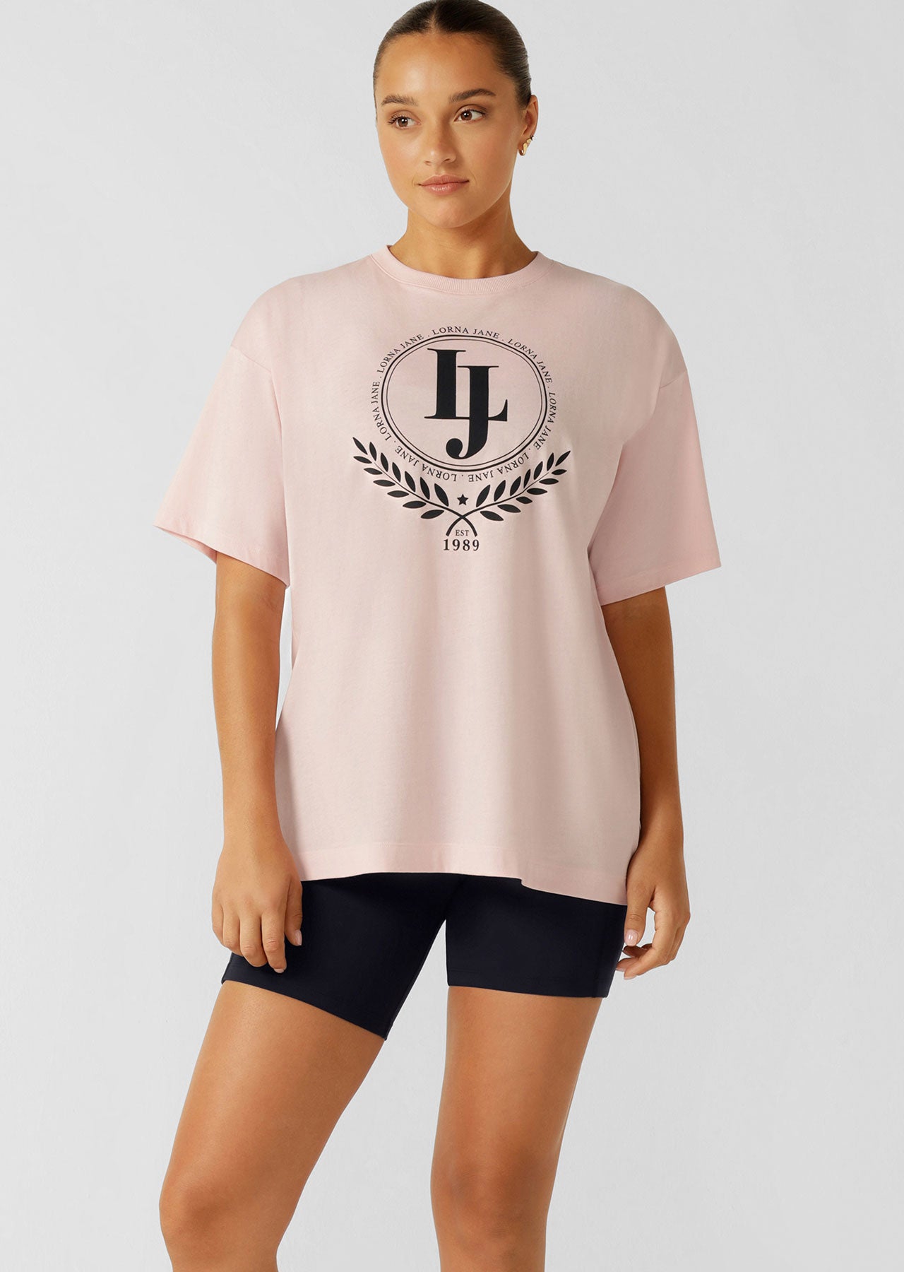 Lorna Jane Triumph Boyfriend Tee - Pale Peony