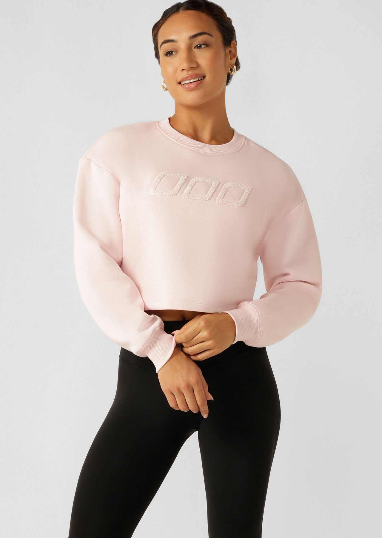Lorna Jane Classic Cropped Sweat - Pale Peony