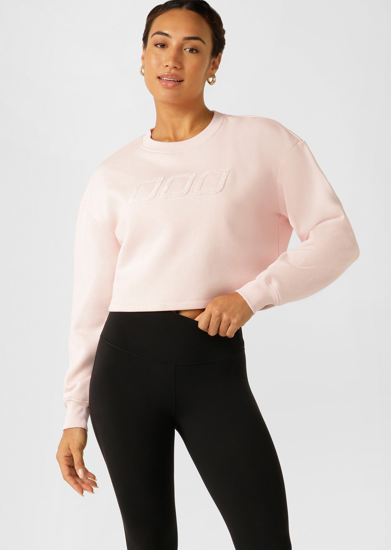 Lorna Jane Classic Cropped Sweat - Pale Peony
