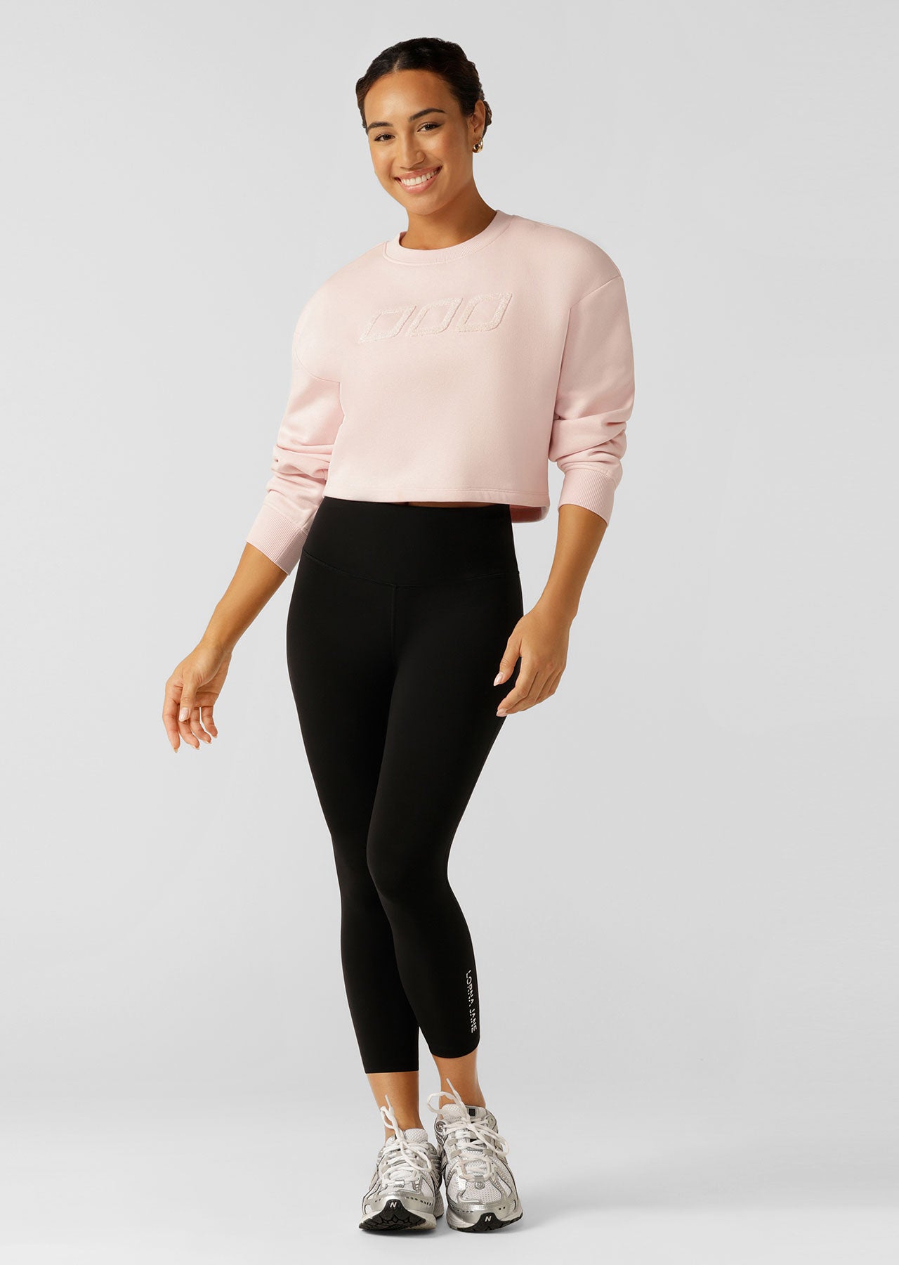 Lorna Jane Classic Cropped Sweat - Pale Peony