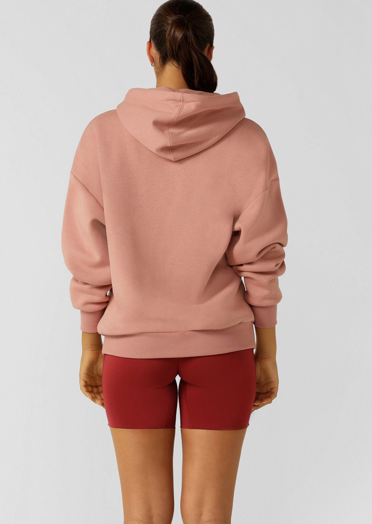 Lorna Jane Lounge Fleece Hoodie - Ash Rose