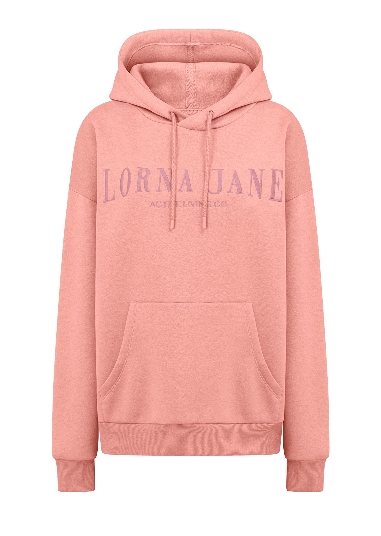Lorna Jane Lounge Fleece Hoodie - Ash Rose