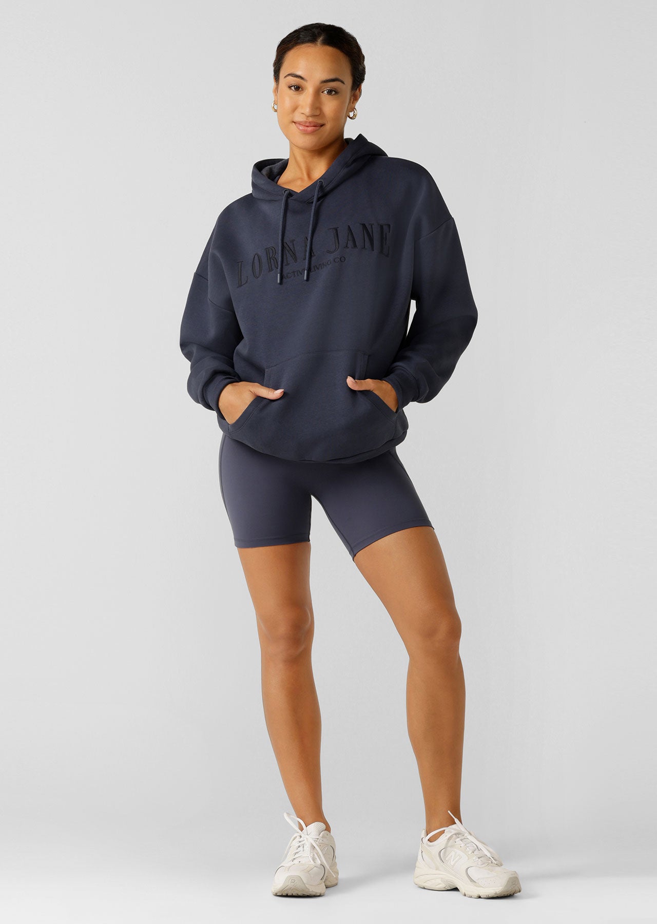 Lorna Jane Lounge Fleece Hoodie - Ash Blue