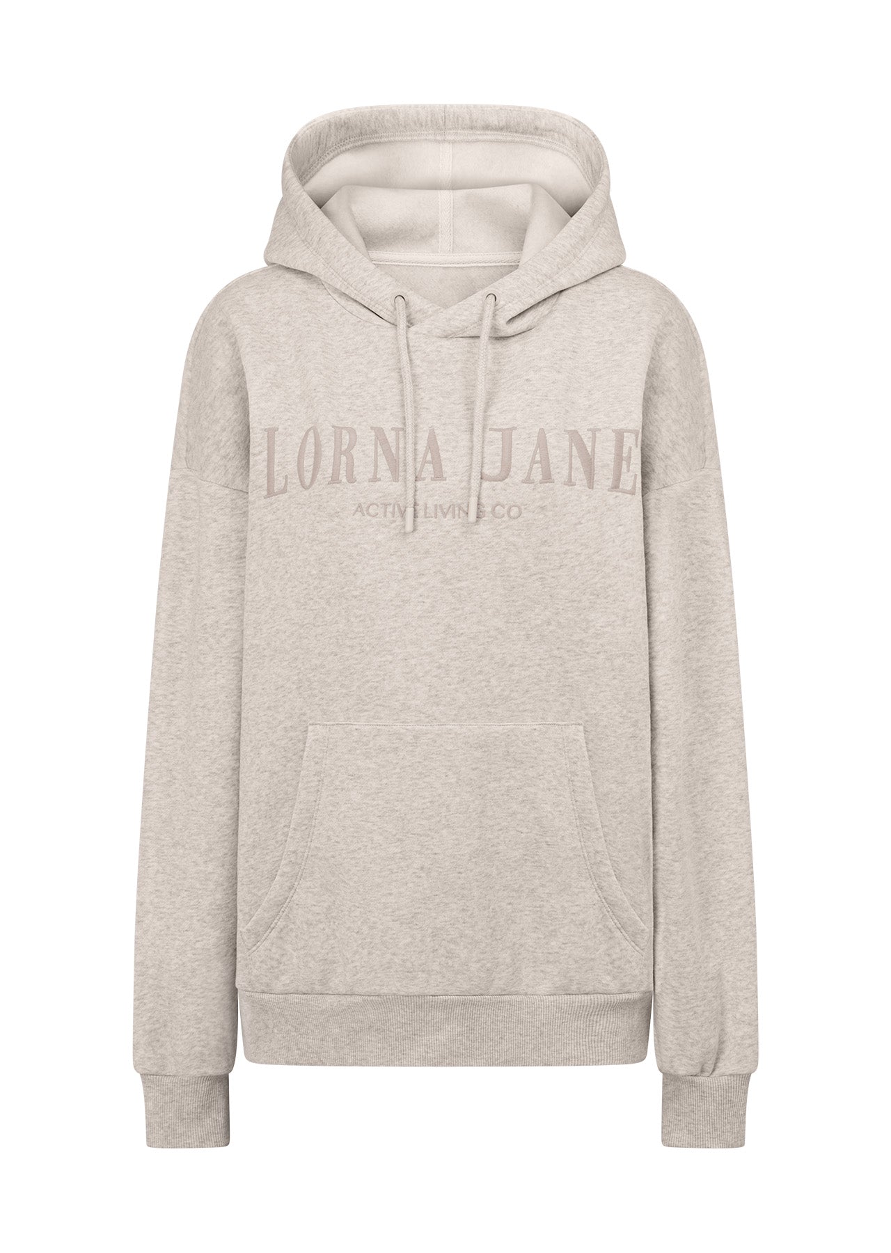 Lorna Jane Lounge Fleece Hoodie - Oat Marl