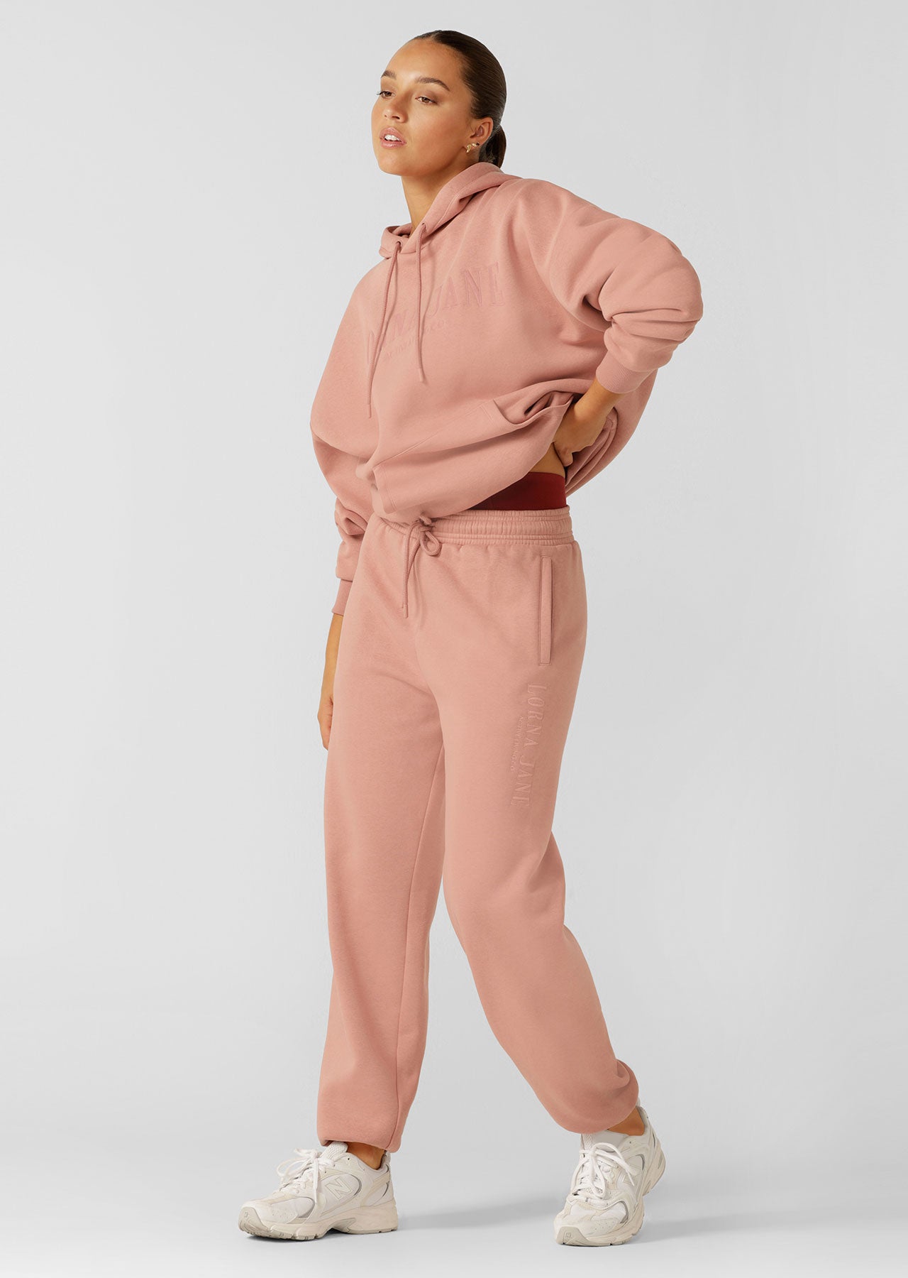Lorna Jane Lounge Fleece Trackpants - Ash Rose