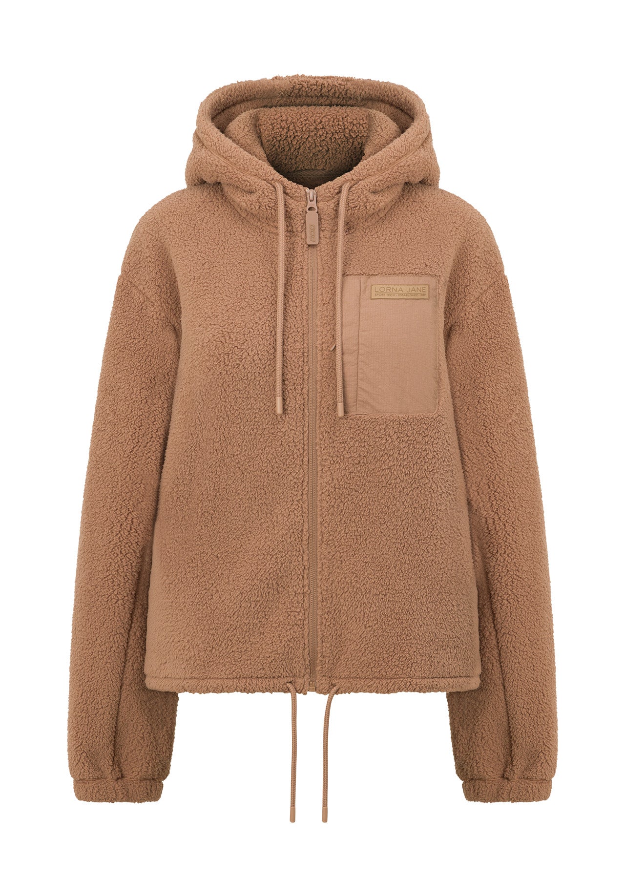 Lorna Jane Teddy Zip Through Hoodie - Walnut