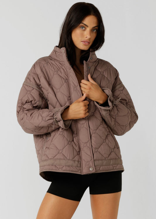 Lorna Jane Comfort Zone Quilted Jacket - Bone