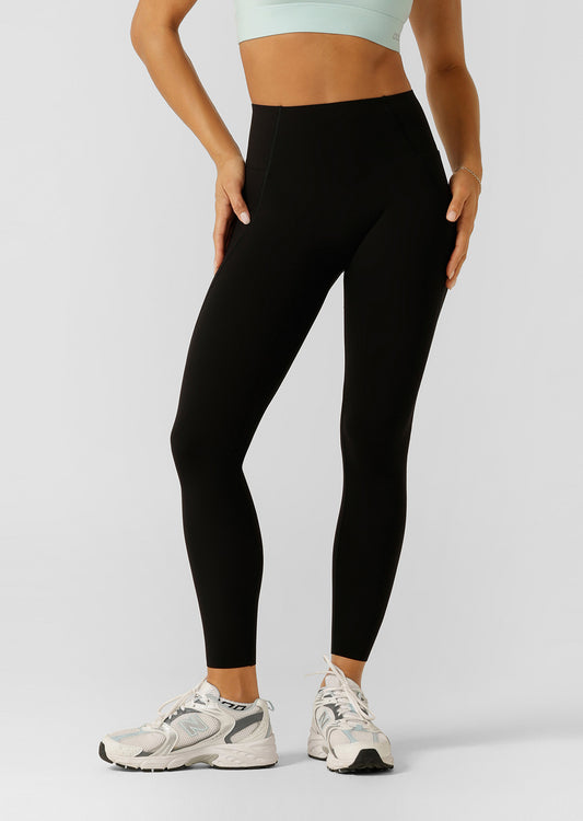 Lorna Jane Sculpt And Support No Ride Ankle Biter Leggings - Recycled Black