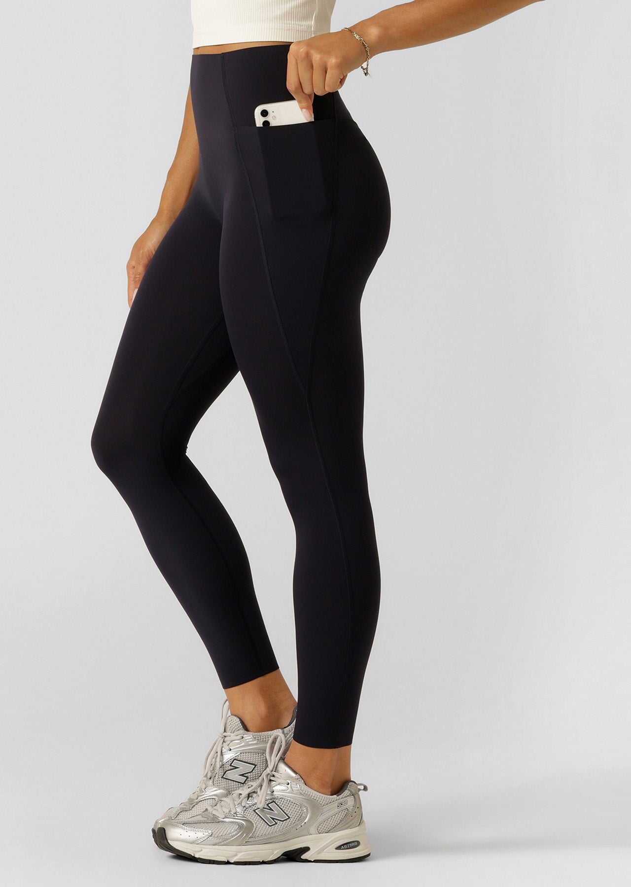Lorna Jane Sculpt And Support No Ride Ankle Biter Leggings - Midnight Blue