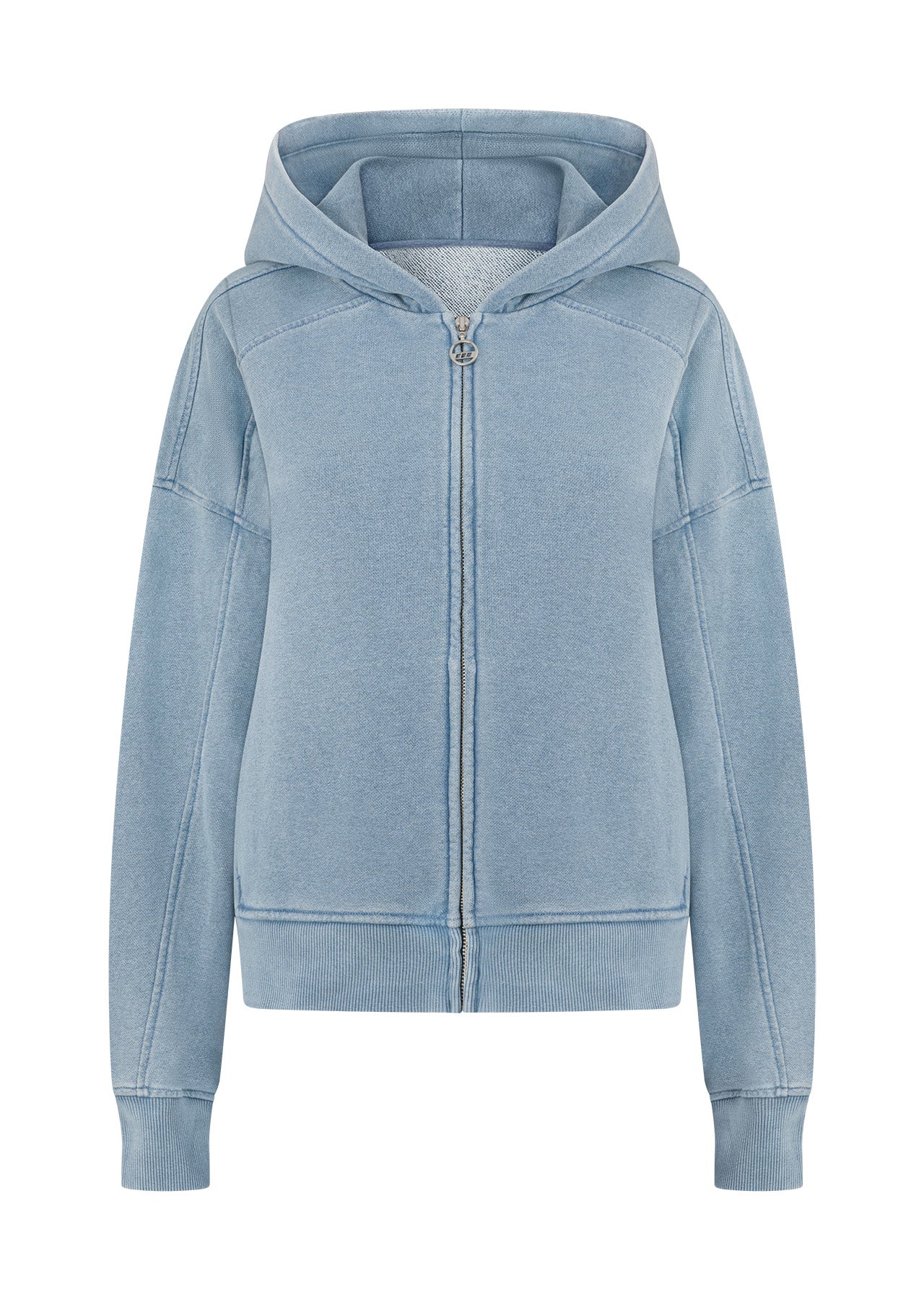 Lorna Jane Movement Washed Zip Through Hoodie - Washed Blue