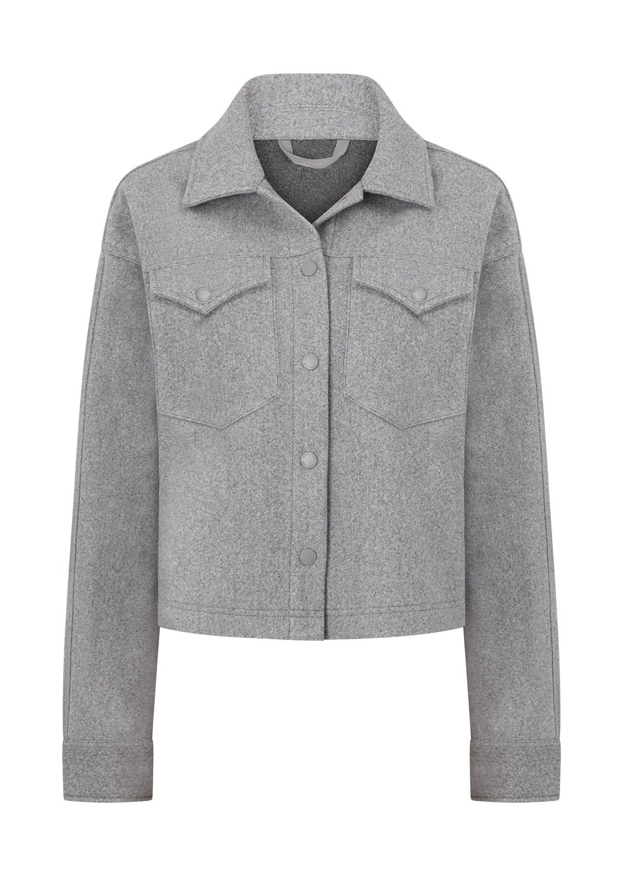 Lorna Jane Heritage Cropped Shacket - Grey Marl