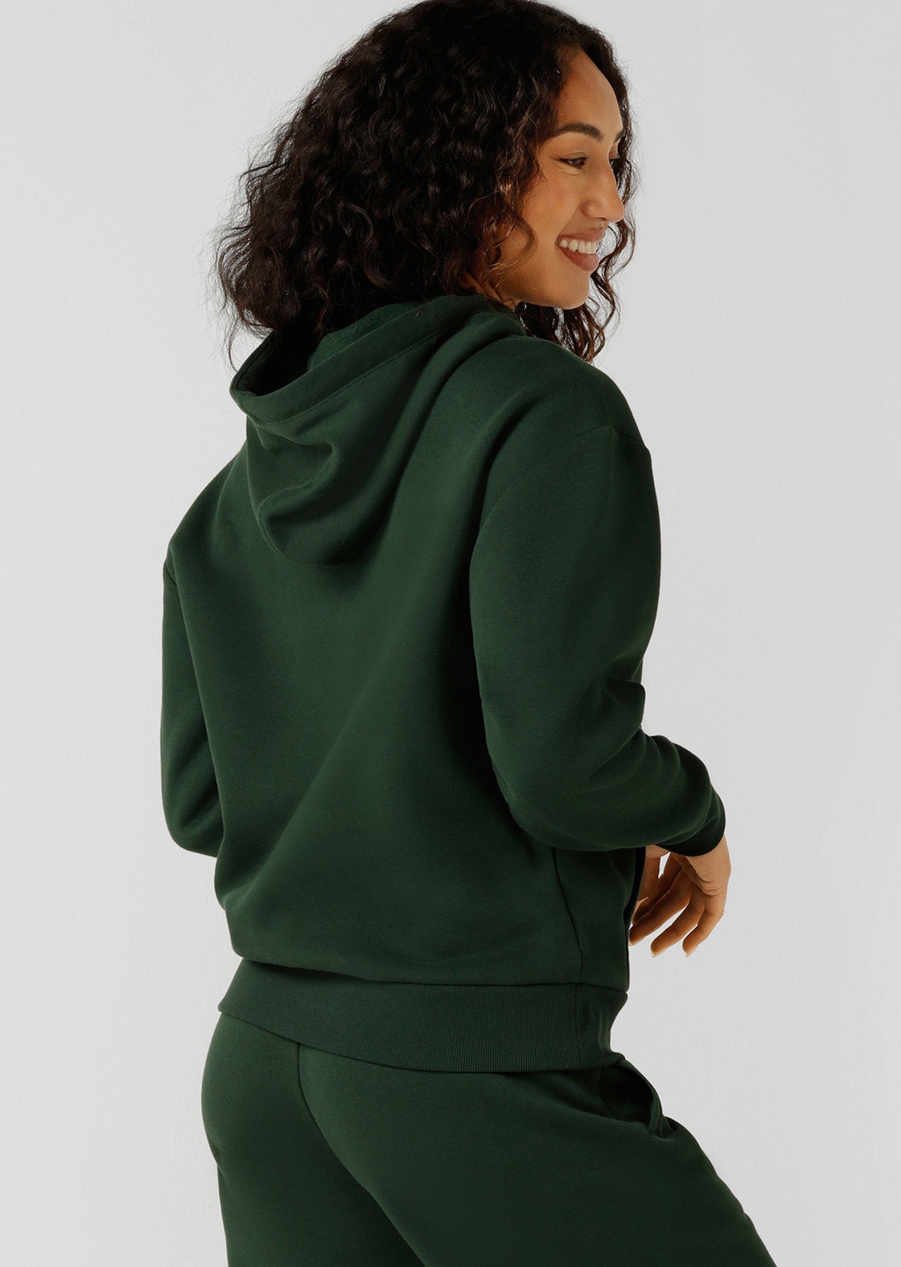 Lorna Jane Sports Club Fleece Hoodie - Dark Green