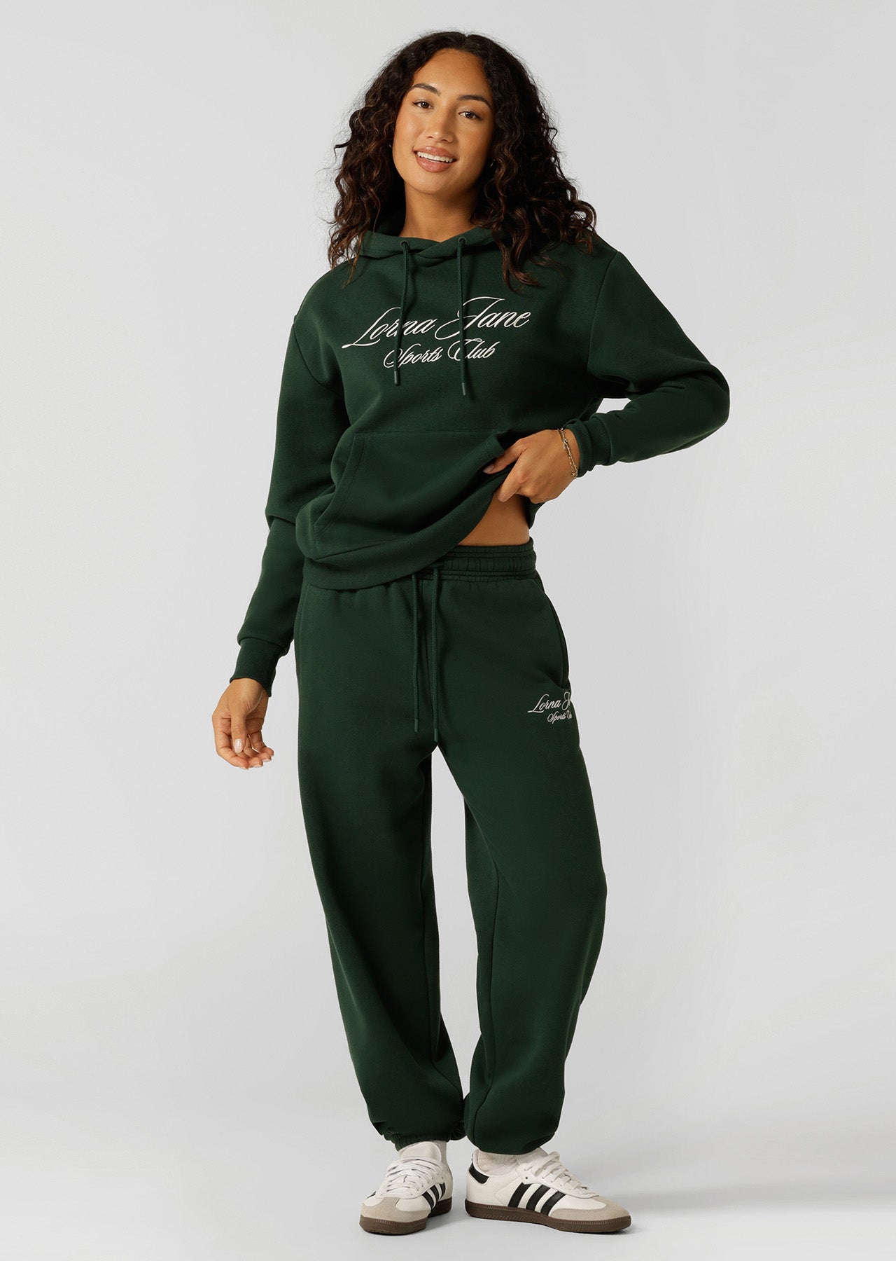 Lorna Jane Sports Club Fleece Hoodie - Dark Green