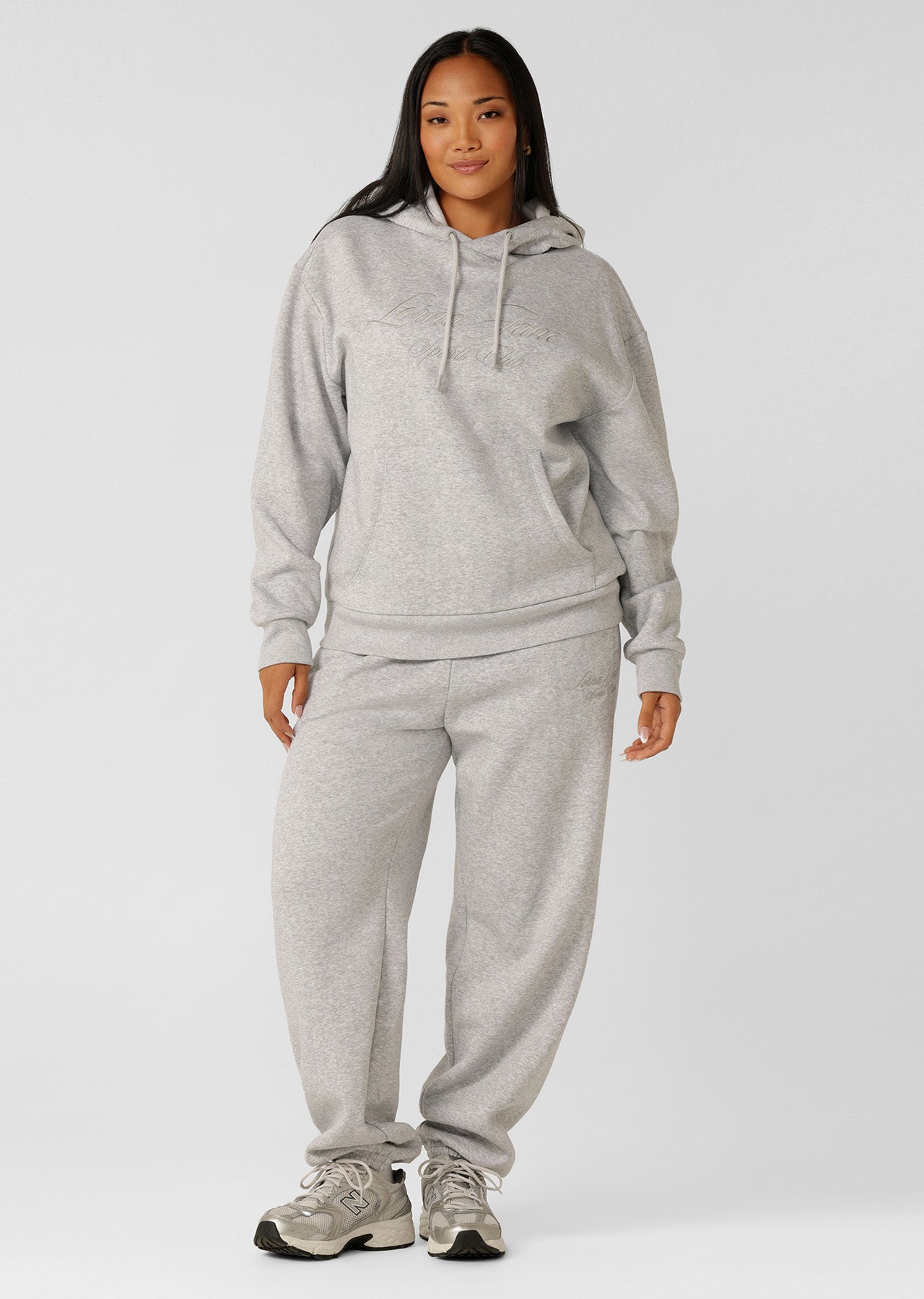 Lorna Jane Sports Club Fleece Sweatpants - Grey Marl
