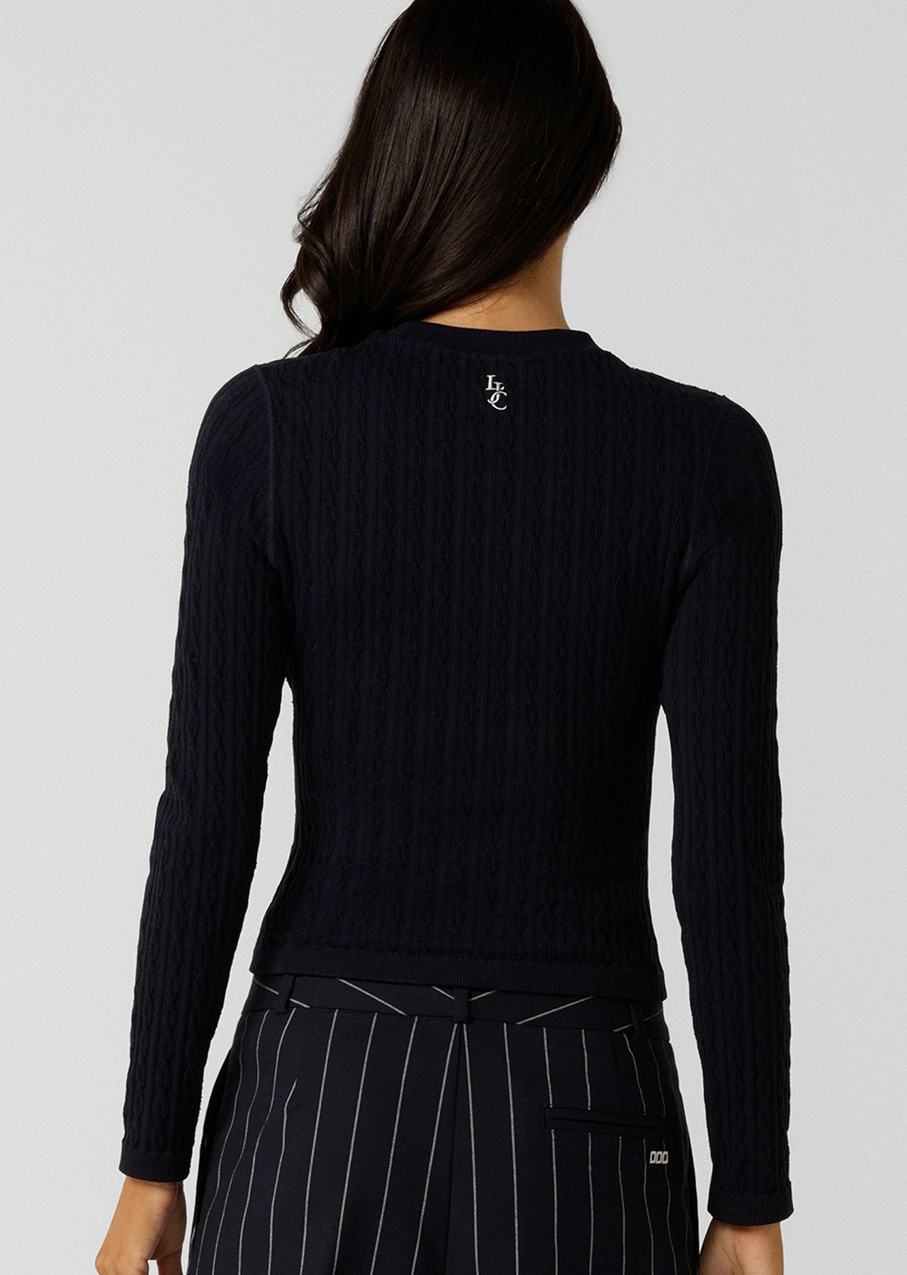 Lorna Jane Cable Seamless Long Sleeve Top - Midnight Blue