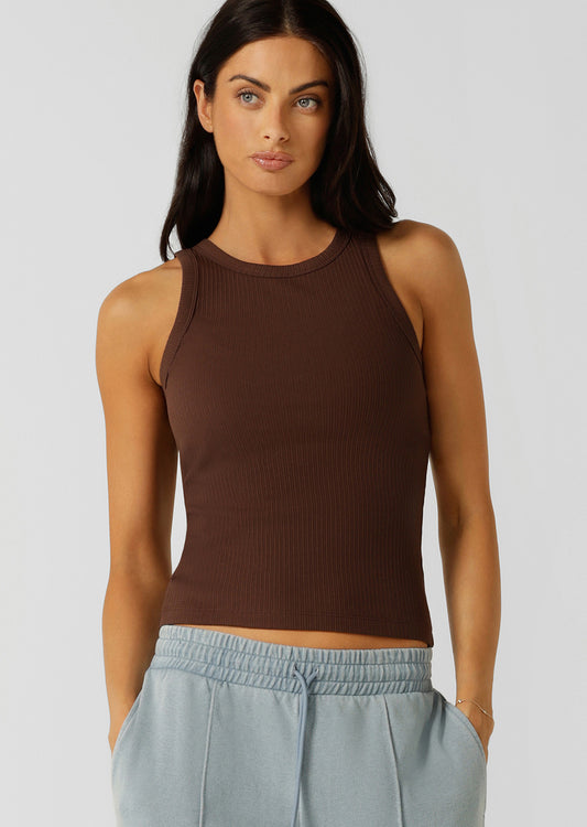 Lorna Jane Legacy Rib Tank - Espresso