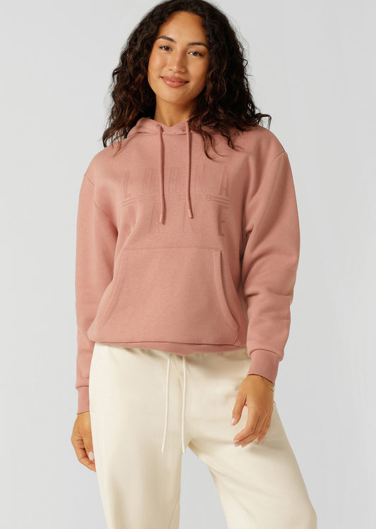 Lorna Jane Lounge Fleece Hoodie - Ash Rose