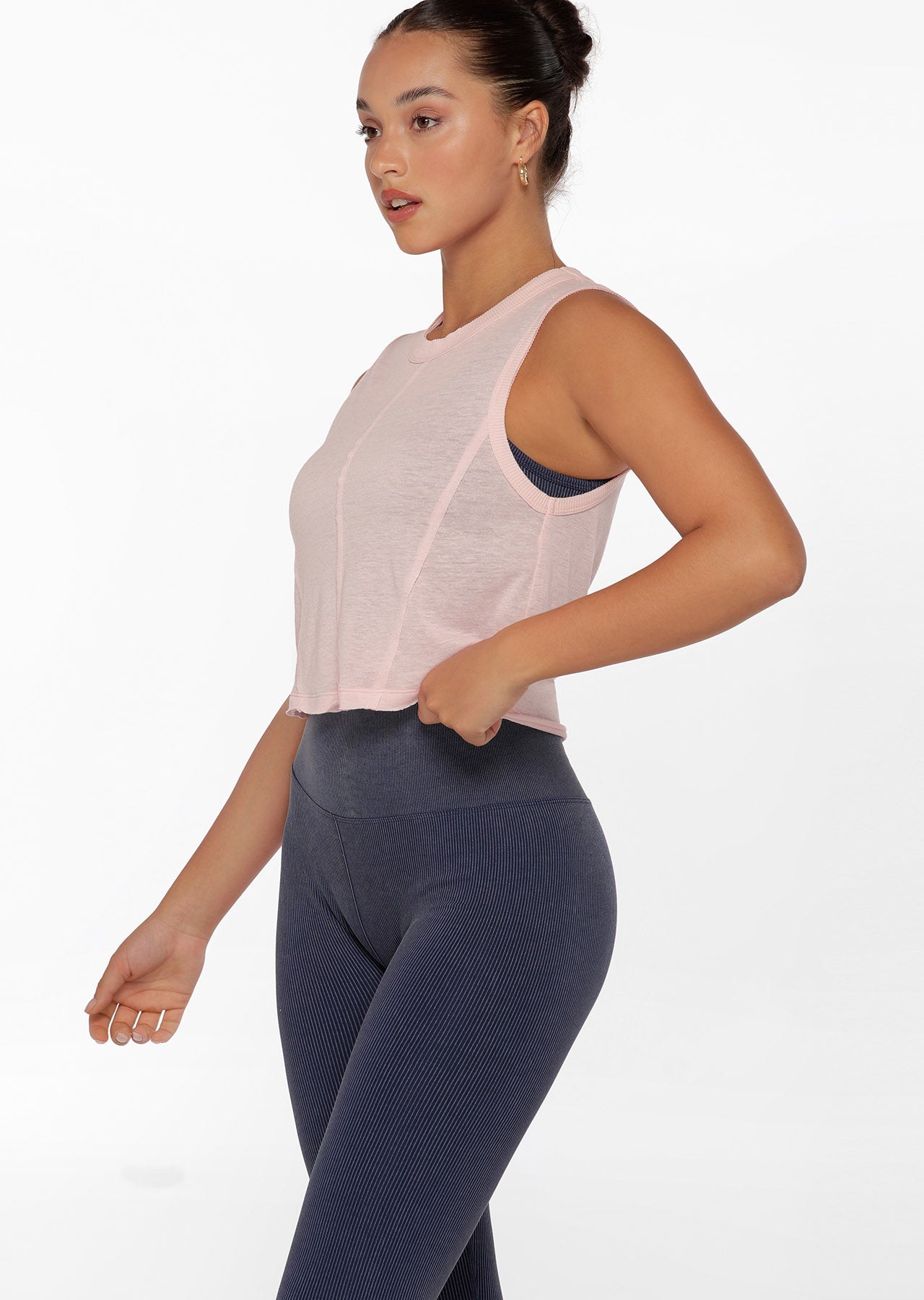 Lorna Jane Go Getter Cropped Tank - Pale Peony