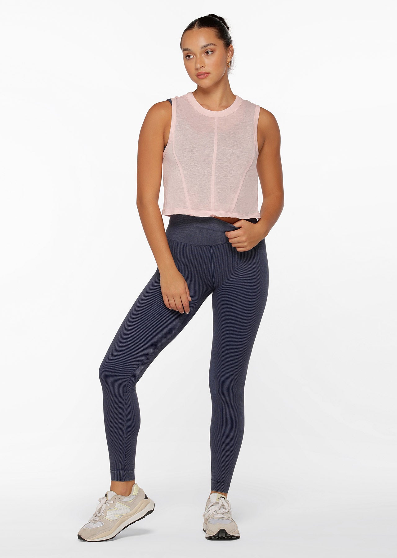 Lorna Jane Go Getter Cropped Tank - Pale Peony