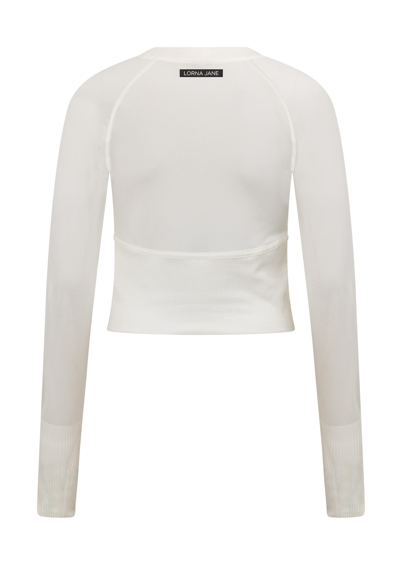 Lorna Jane Seamless Contour Cropped Long Sleeve Top - Porcelain