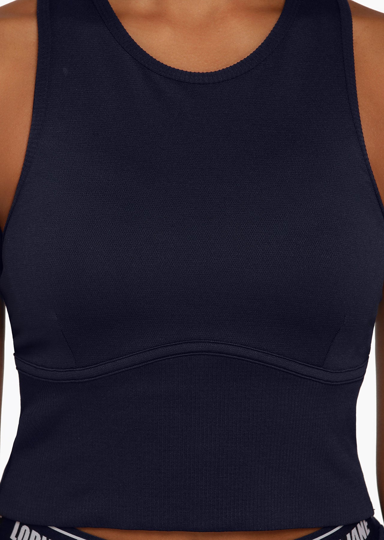 Lorna Jane Seamless Contour Cropped Tank - French Navy