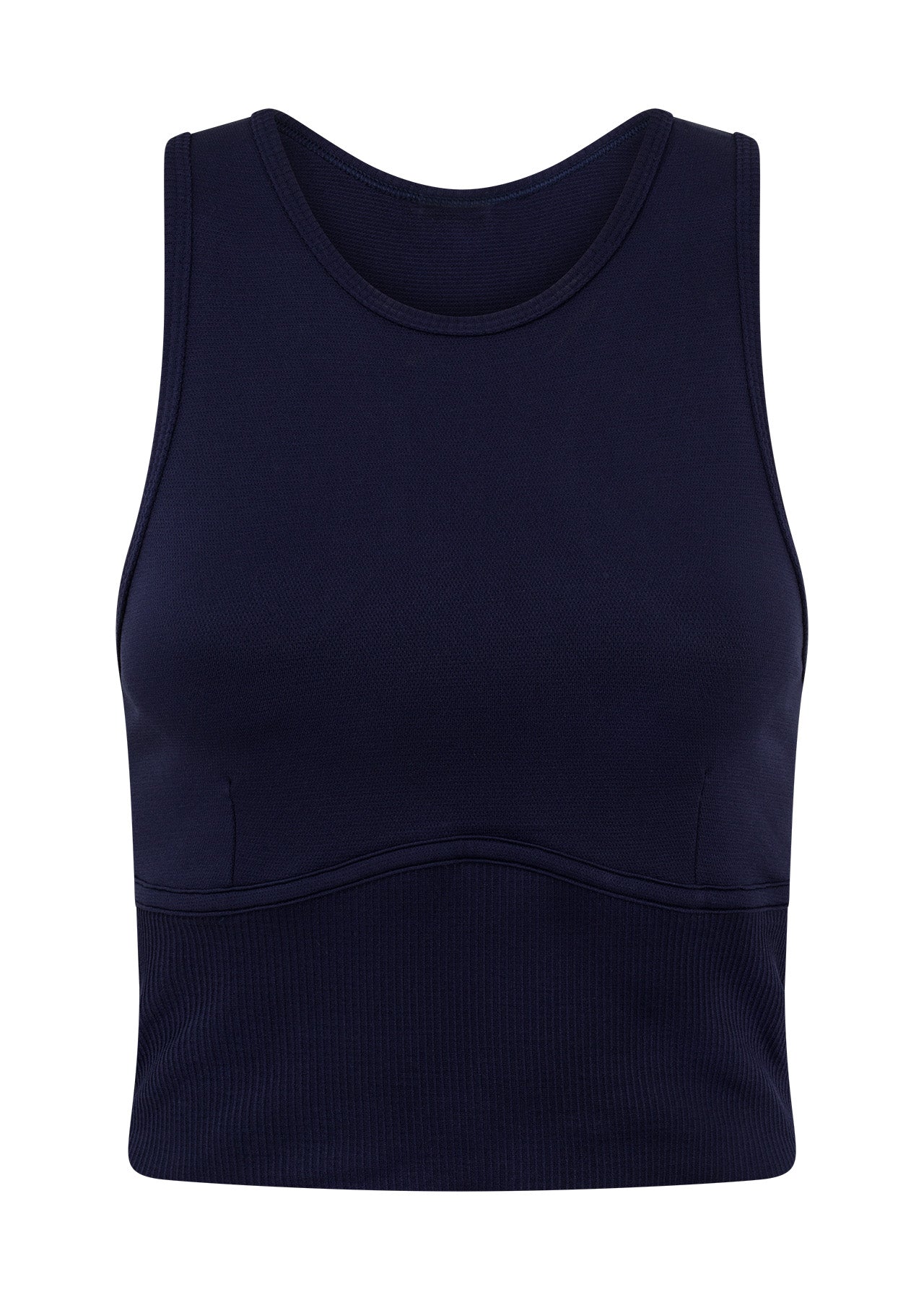 Lorna Jane Seamless Contour Cropped Tank - French Navy