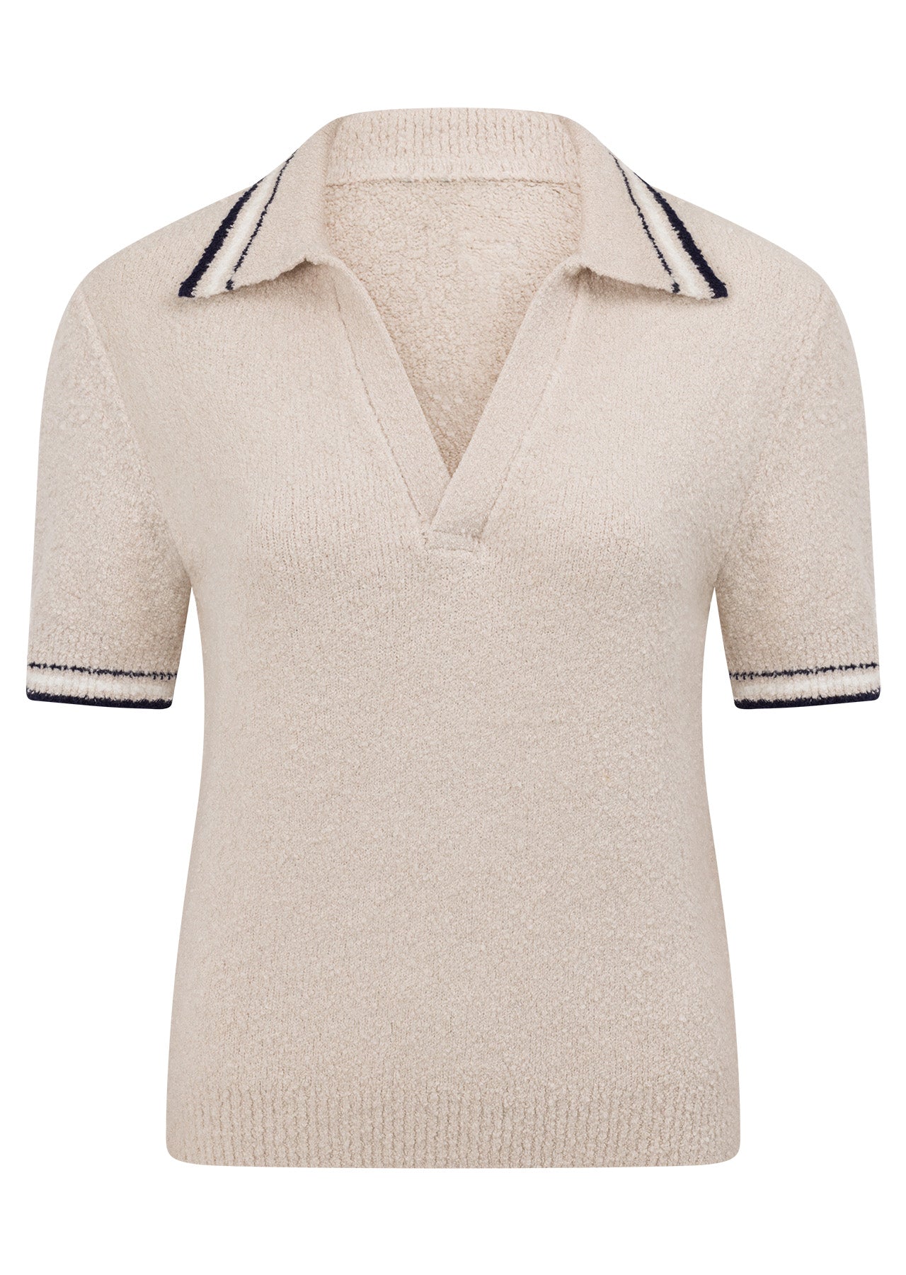 Lorna Jane Country Club Knit Polo Tee - Ivory