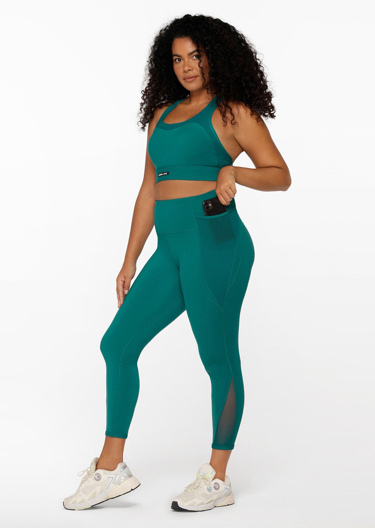 Lorna Jane Train Hard Pocket Ankle Biter Leggings - Dark Teal