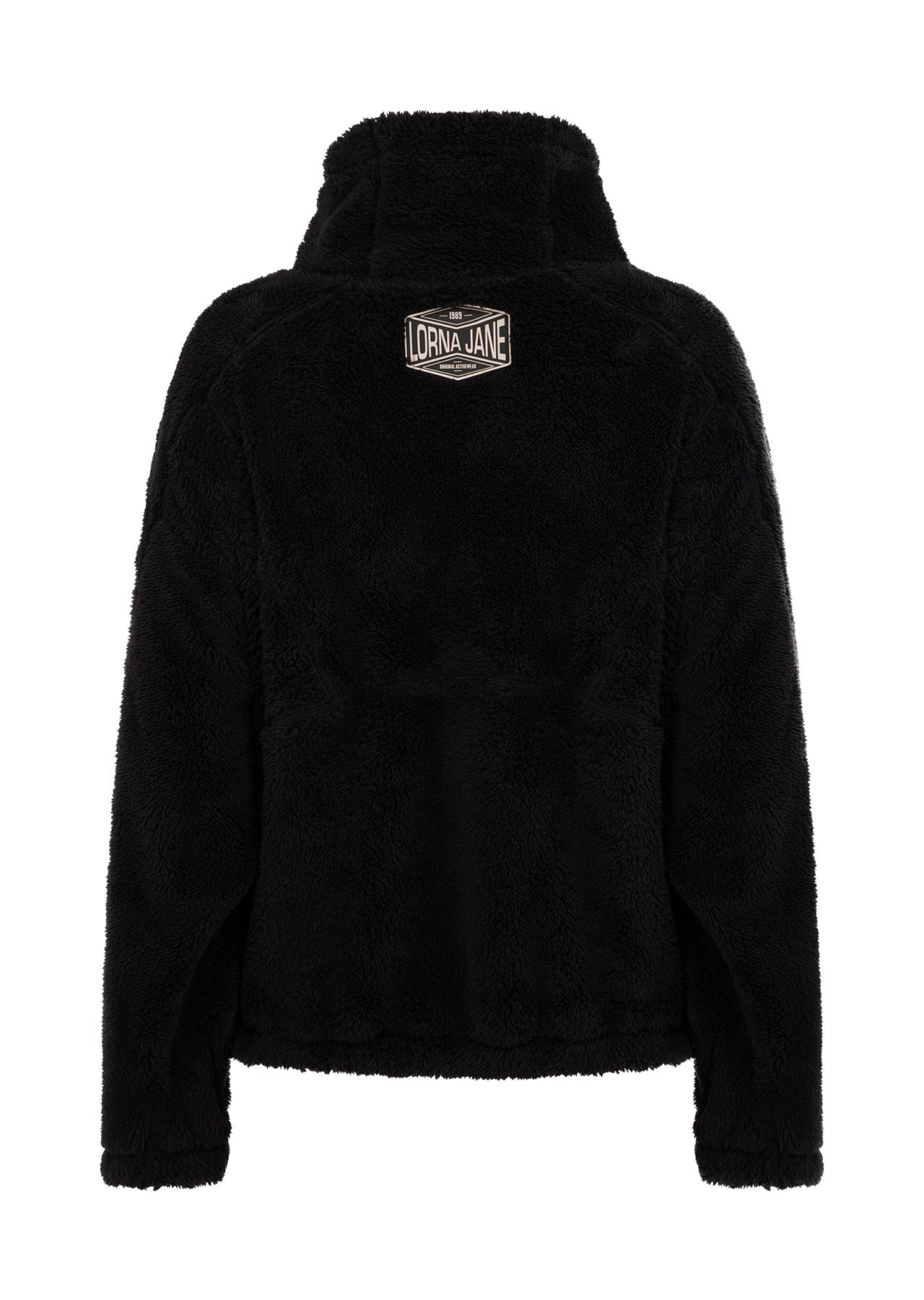 Lorna Jane Zip Front Teddy Pullover - Black