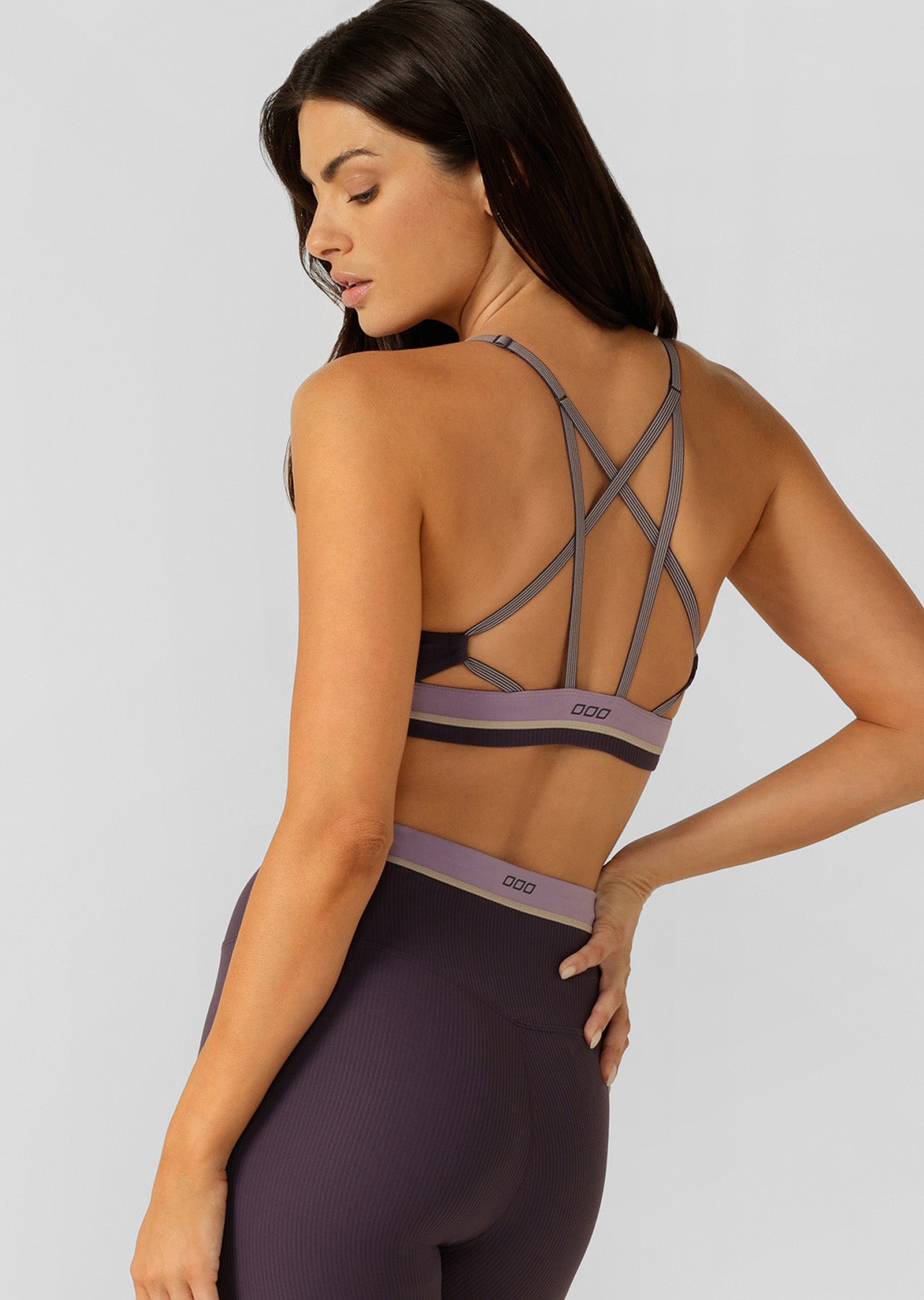 Lorna Jane Jade Rib Sports Bra - Midnight Plum