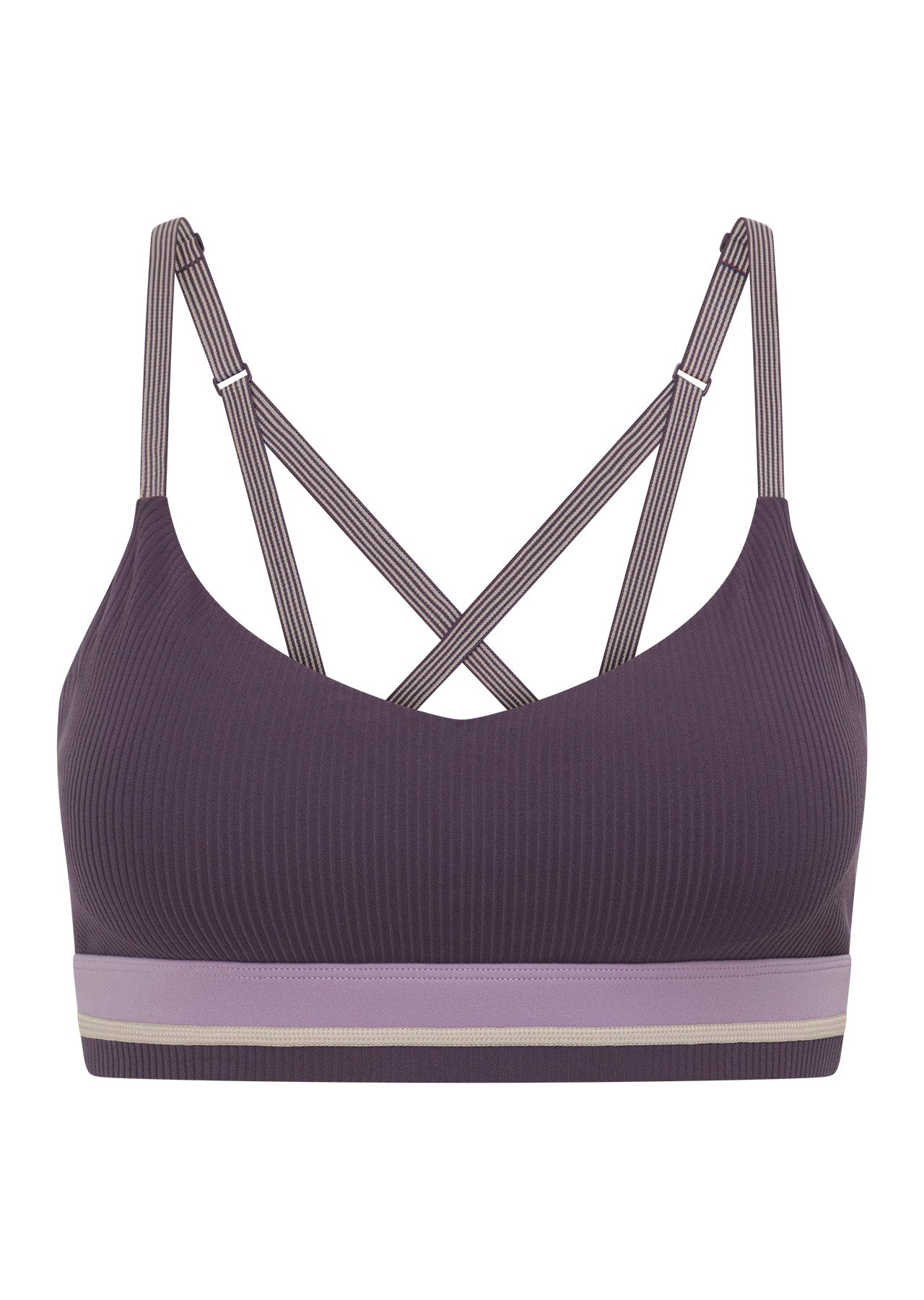 Lorna Jane Jade Rib Sports Bra - Midnight Plum