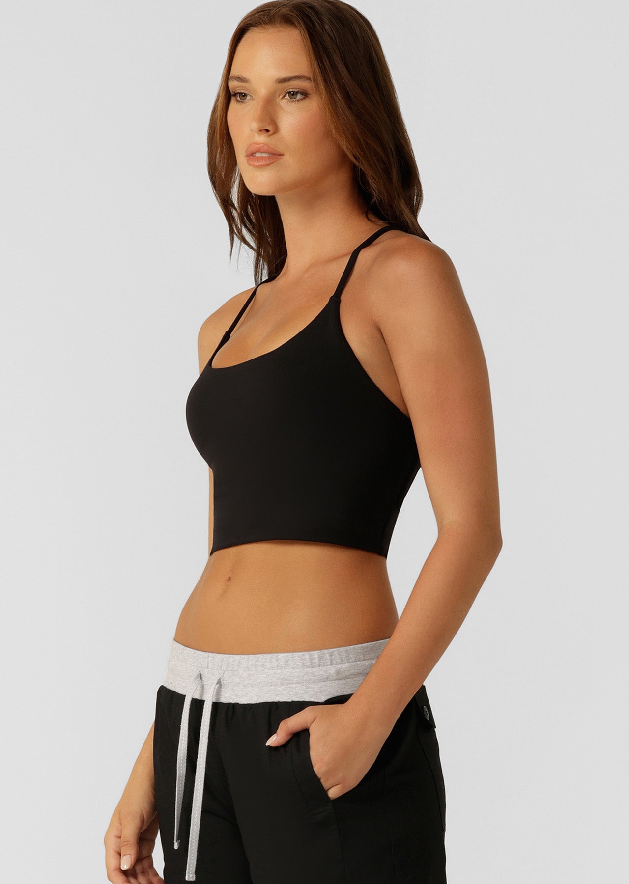 Lorna Jane Campus Classic Cropped Bra Tank Combo - Black