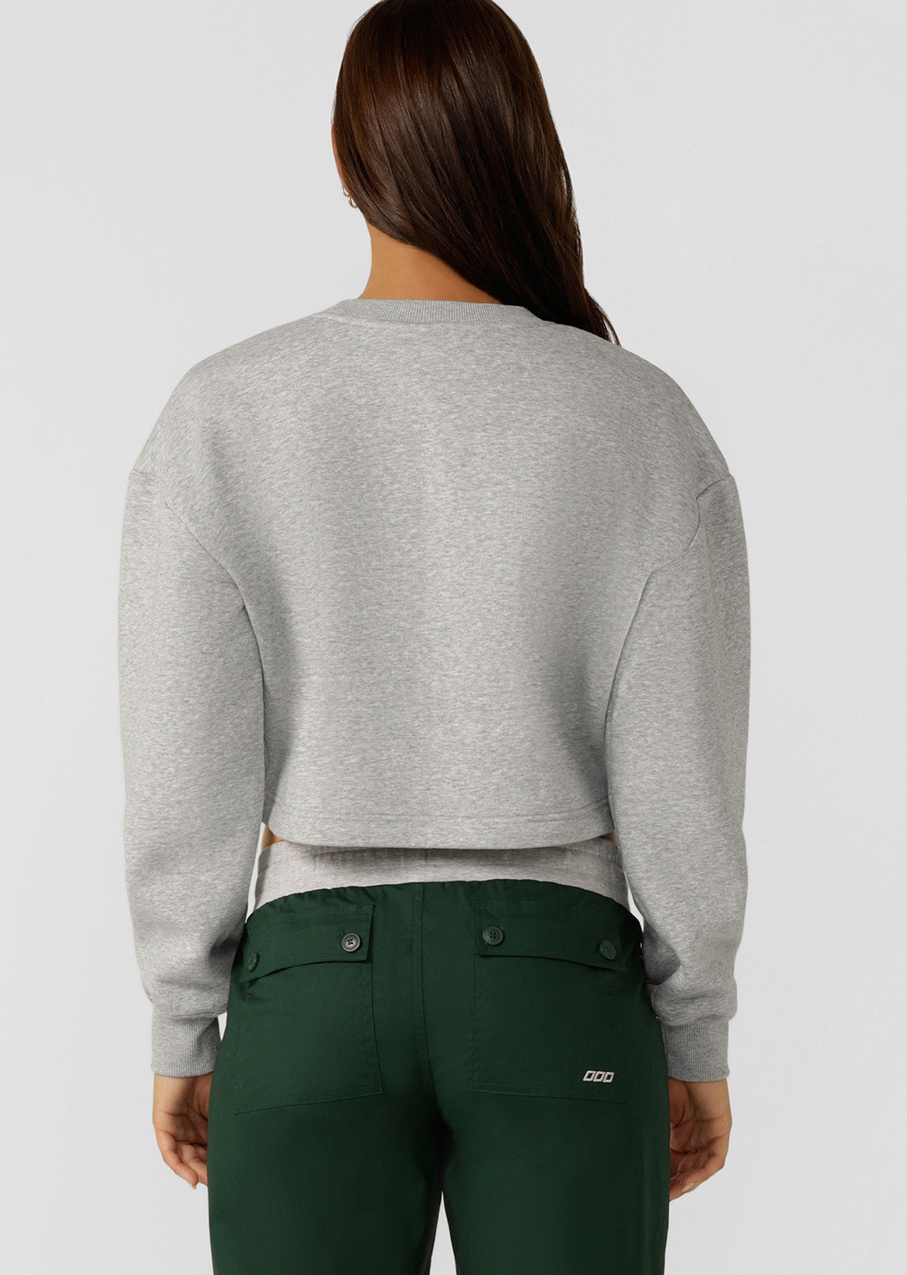 Lorna Jane Classic Cropped Sweat - Grey Marl