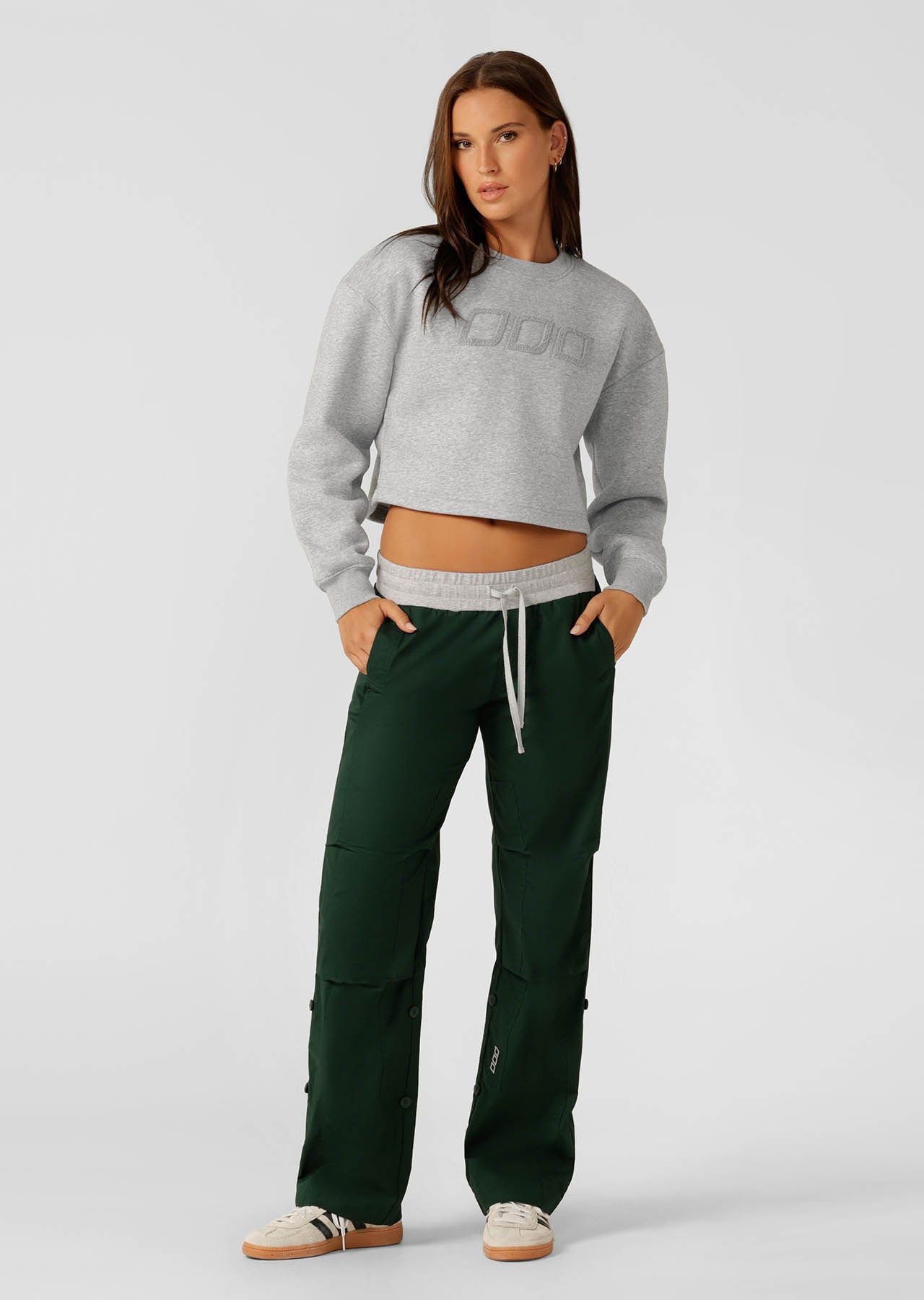 Lorna Jane Classic Cropped Sweat - Grey Marl