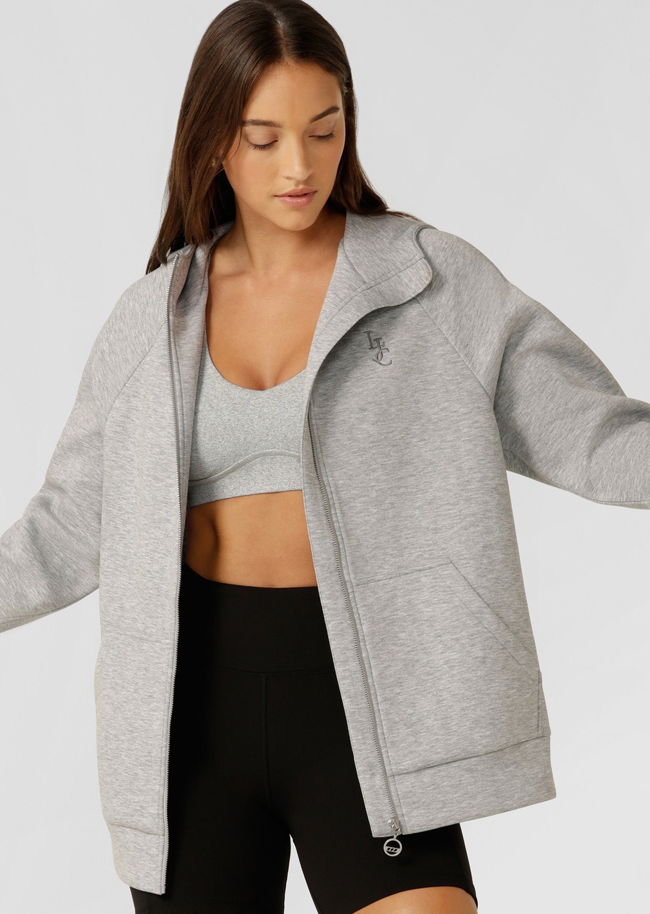 Lorna Jane Heritage Spacer Hoodie - Grey Marl