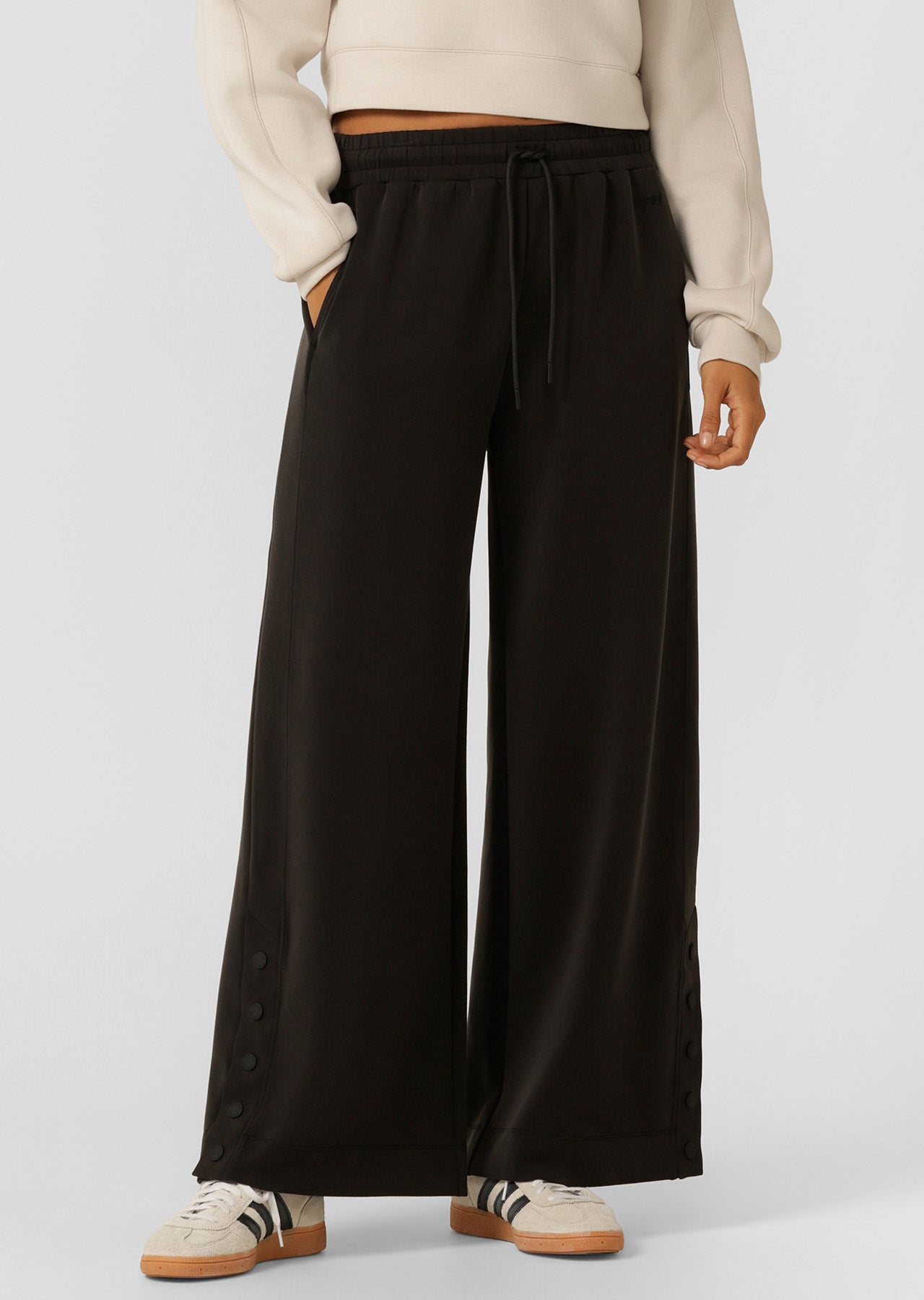 Lorna Jane Post Practice Wide Leg Pants - Washed Black
