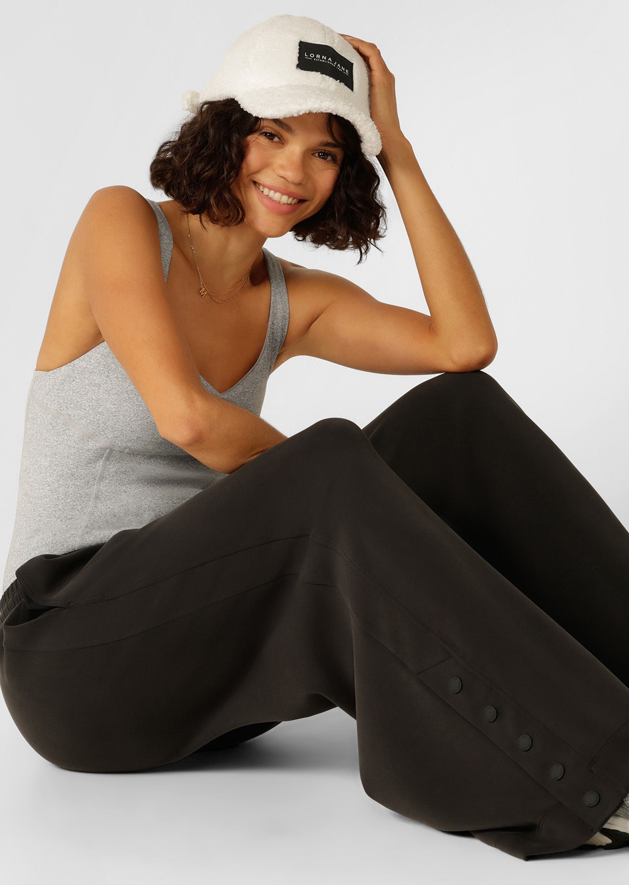 Lorna Jane Post Practice Wide Leg Pants - Washed Black