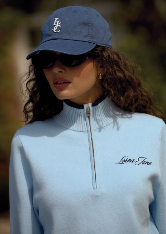 Lorna Jane Alpine Club 1/2 Zip Knit Jumper - Toulouse Blue